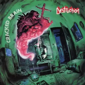 DESTRUCTION · Cracked Brain | OLIVE/BLUE/WHITE SPLATTER LP (Thrash Metal Vinyl)
