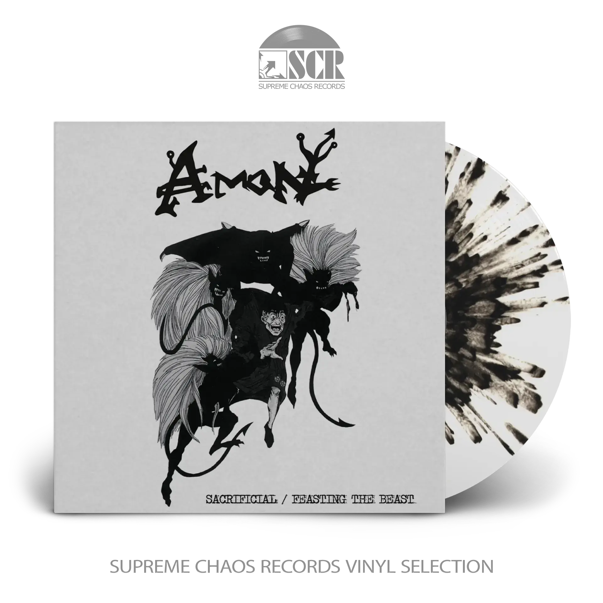AMON · Sacrificial / Feasting The Beast | SPLATTER LP (Death Metal Vinyl)