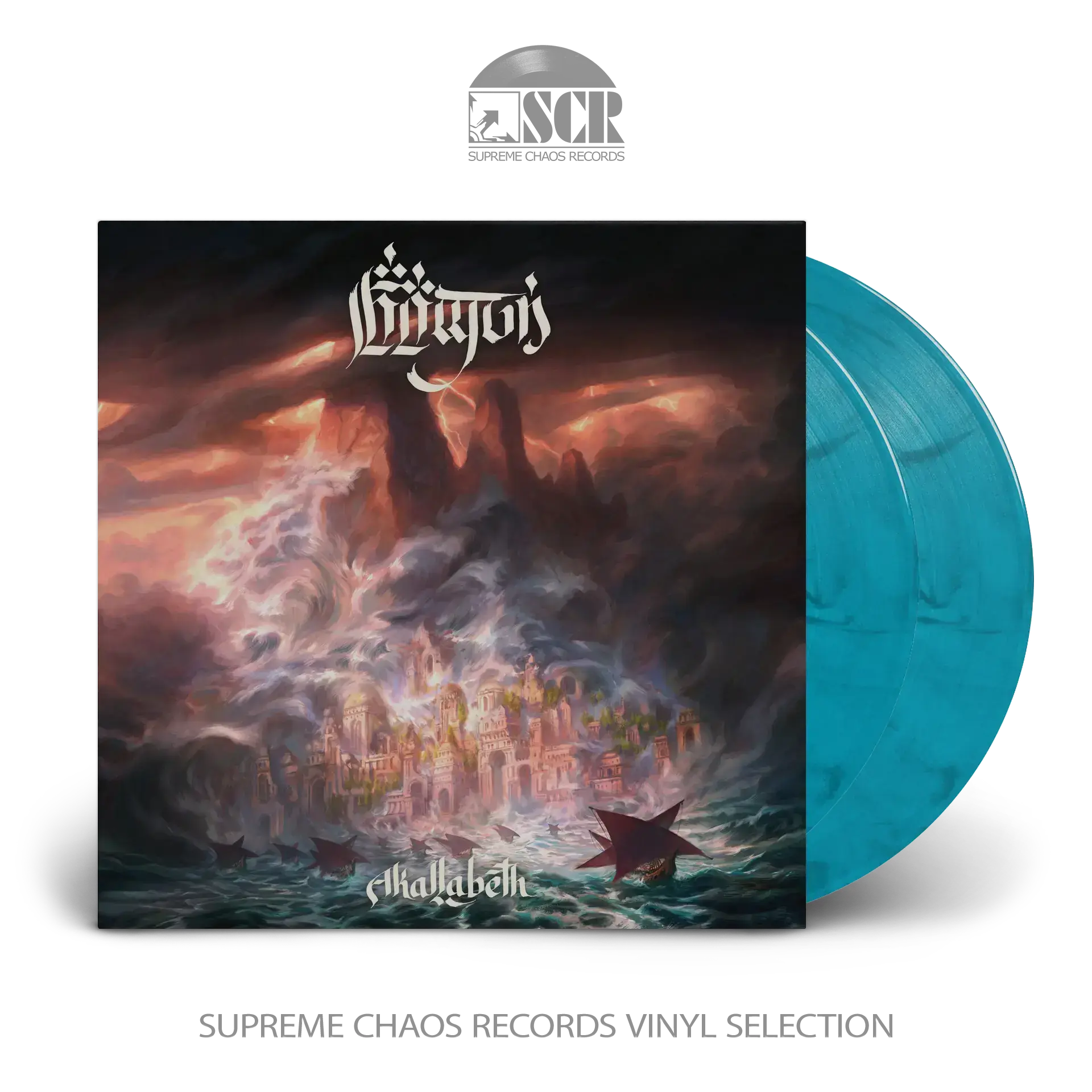 ANFAUGLIR · Akallabêth | TRANSPARENT BLUE/BLACK 2LP (Black Metal Vinyl)