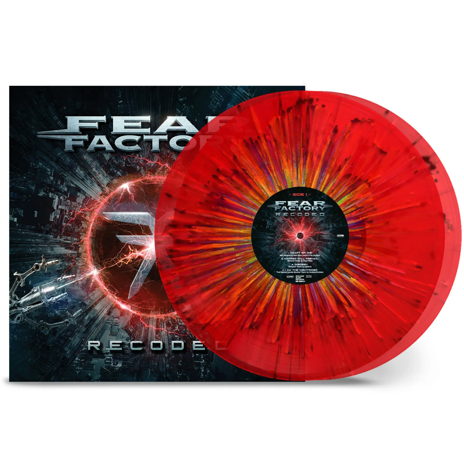 FEAR FACTORY - Recoded · TRANSPARENT RED RAINBOW SPLATTER DLP (Heavy Metal Vinyl)