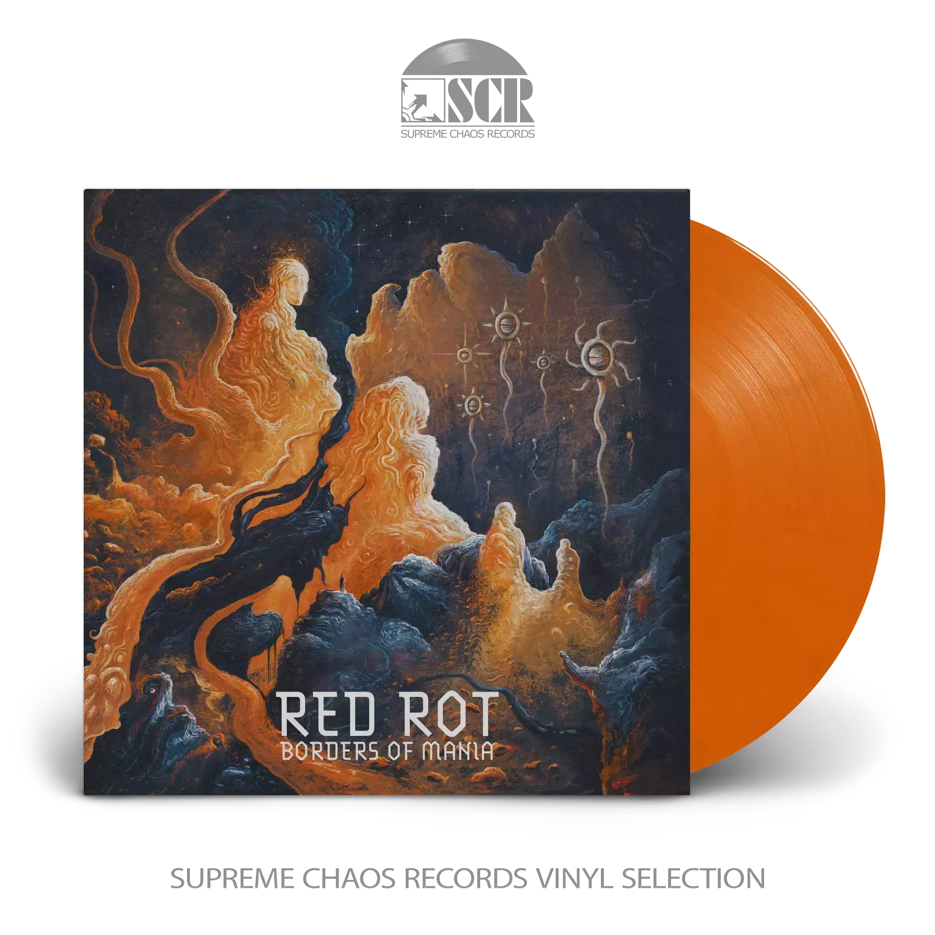 RED ROT · Borders Of Mania | ORANGE/BLACK MARBLED LP (Death Metal Vinyl)