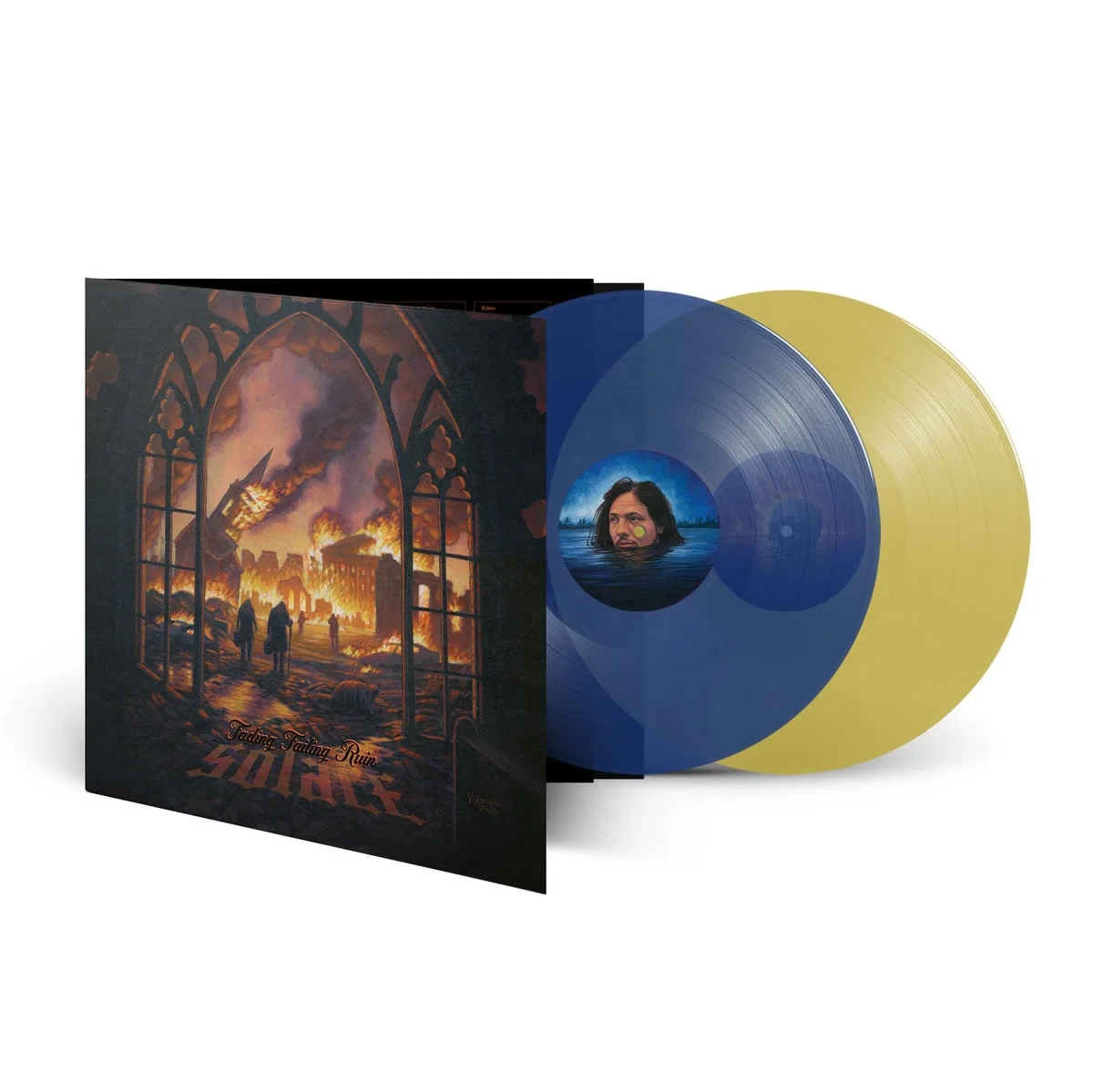 SOLACE · Fading Failing Ruin | BLUE/YELLOW 2LP (Doom Metal Vinyl) · Picture 3