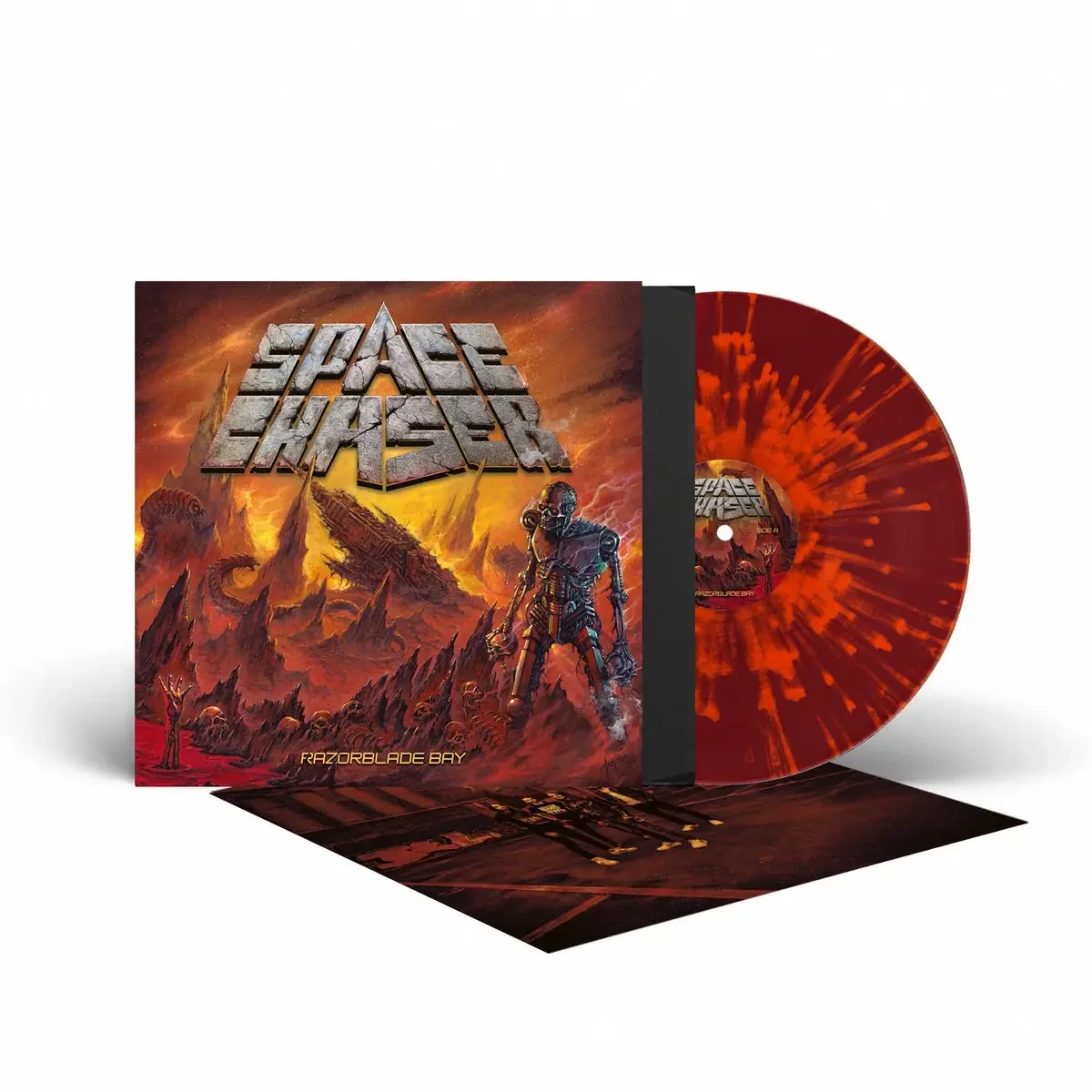 SPACE CHASER · Razorblade Bay | RED/ORANGE SPLATTER LP (Thrash Metal Vinyl)