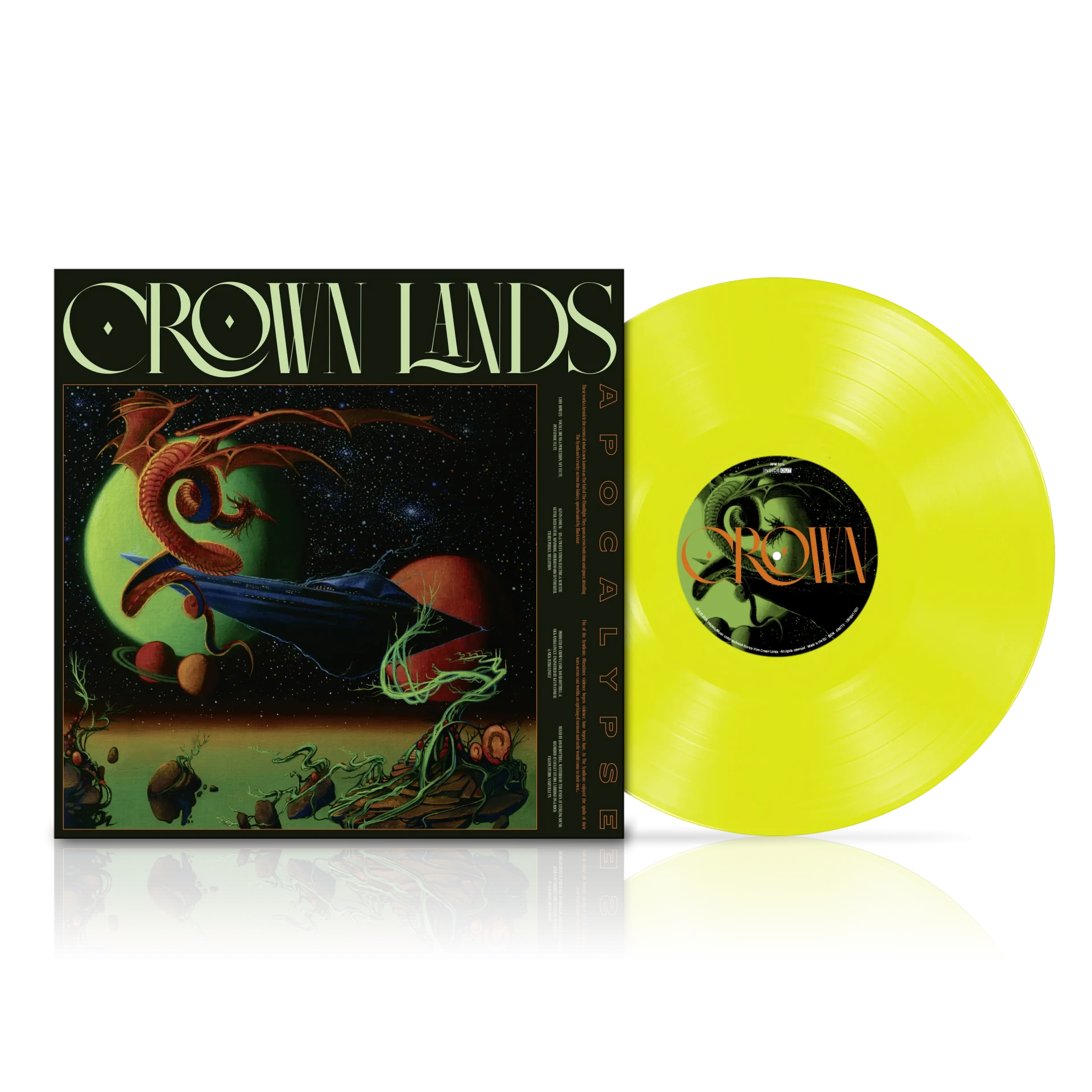 CROWN LANDS · Apocalypse | NEON YELLOW LP (Progressive Rock Vinyl) · Picture 3