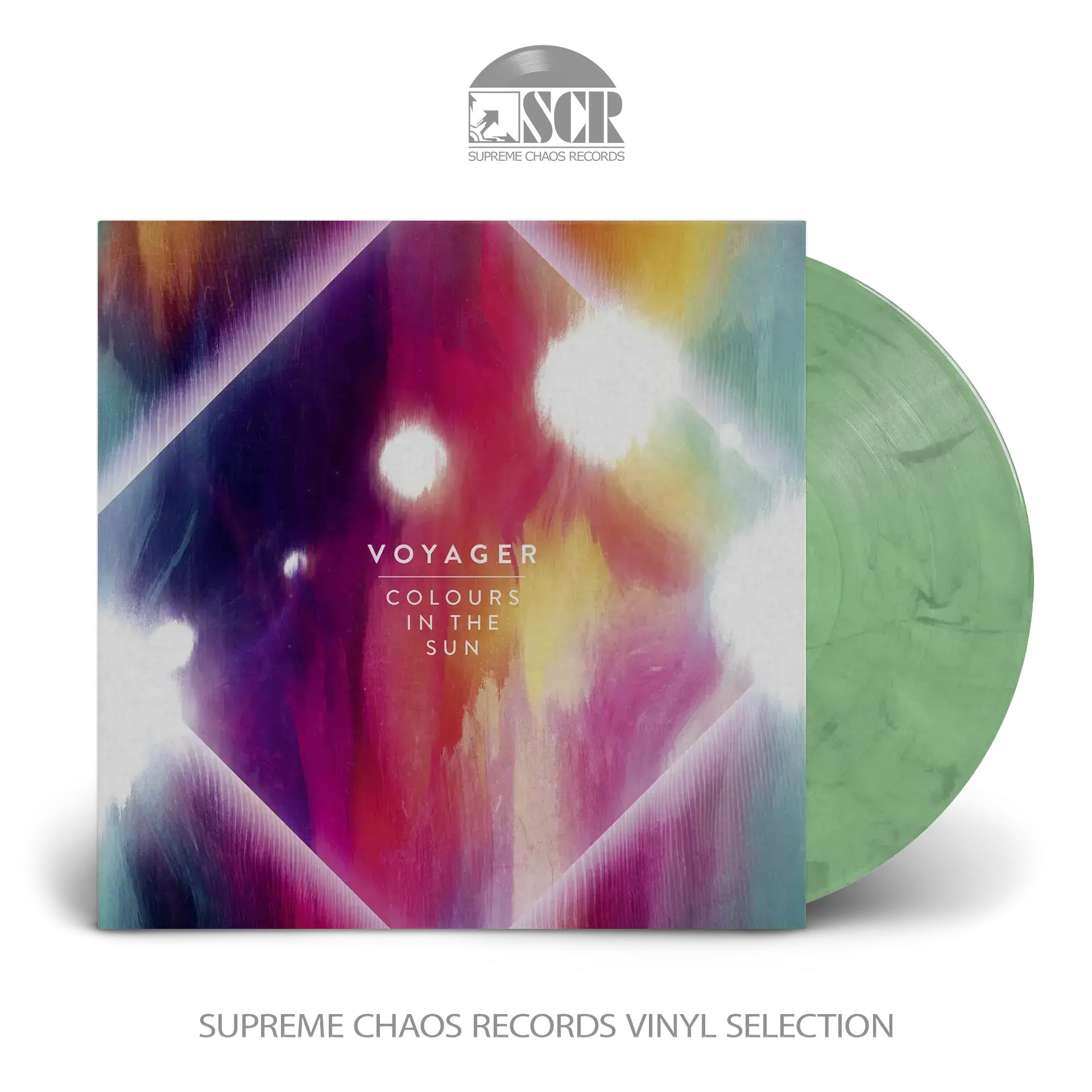 VOYAGER - Colours In The Sun · TRANSPARENT GREEN/WHITE MARBLED LP (Progressive Metal/Progressive Rock Vinyl)