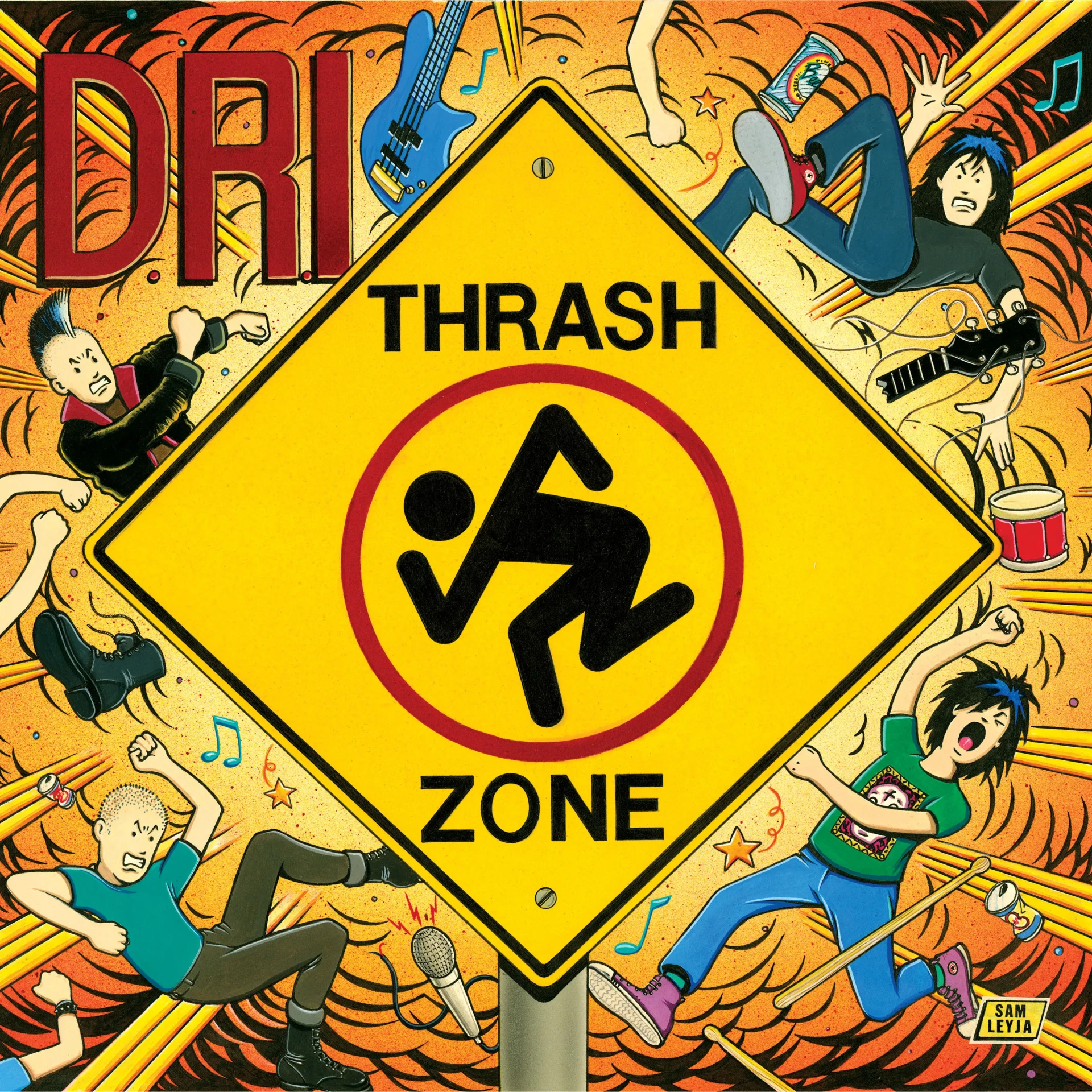 D.R.I. · Thrash Zone | ORANGE/YELLOW/WHITE SPLATTER LP (Thrash Metal Vinyl) · Picture 2
