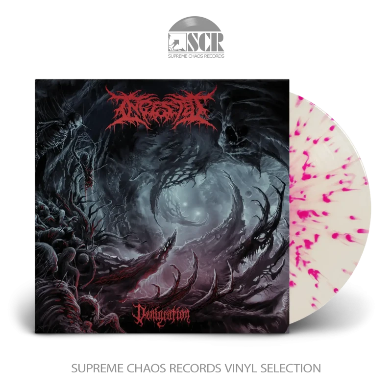 Ingested · Denigration | Clear TURQUOISE/RED/PINK Splatter LP