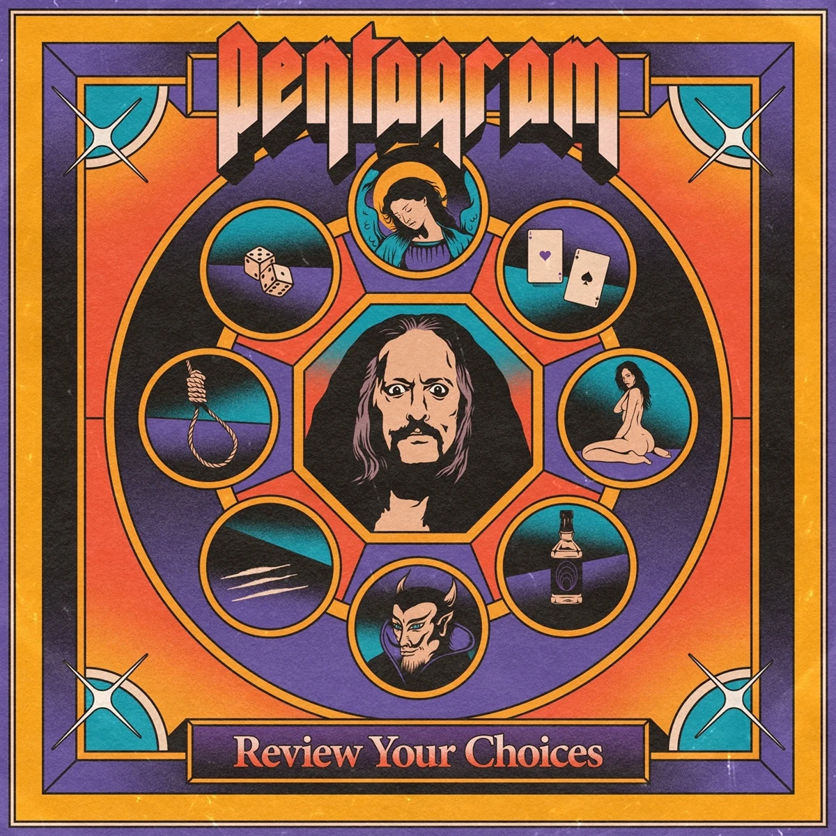 PENTAGRAM · Review Your Choices (Re-Release 2024) | YELLOW/ORANGE/PURPLE MERGE LP (Doom Metal Vinyl) · Picture 1