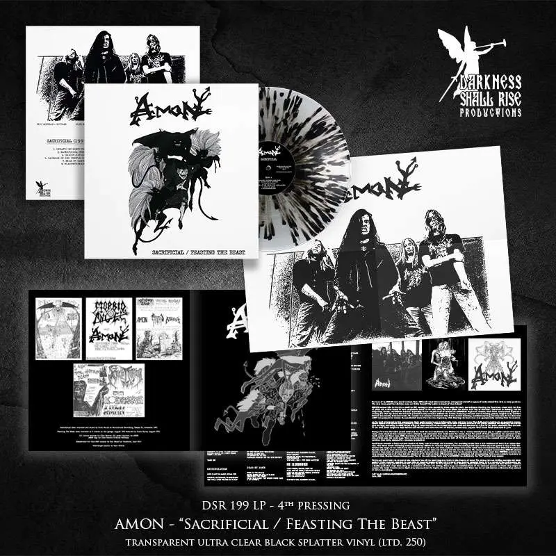 AMON · Sacrificial / Feasting The Beast | SPLATTER LP (Death Metal Vinyl) · Picture 3
