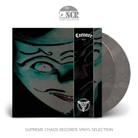 CORONER · Grin | CLEAR/BLACK MARBLED 2LP (Thrash Metal/Progressive Metal Vinyl)