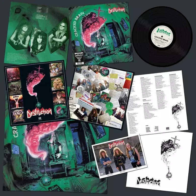 DESTRUCTION · Cracked Brain | OLIVE/BLUE/WHITE SPLATTER LP (Thrash Metal Vinyl) · Picture 2
