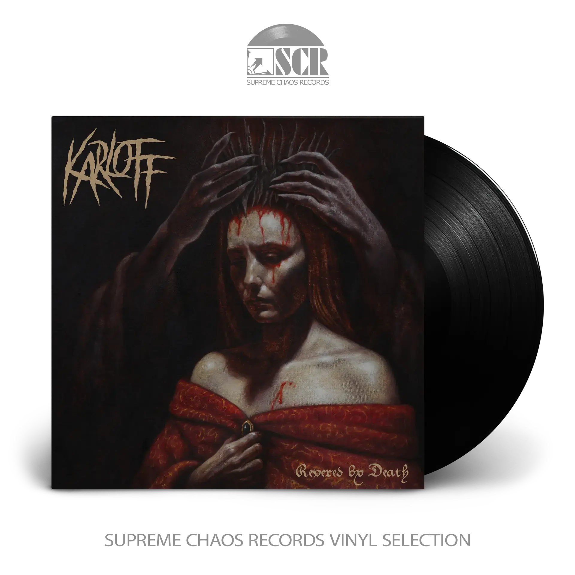 KARLOFF · Revered by Death | BLACK LP (Black Metal Vinyl)