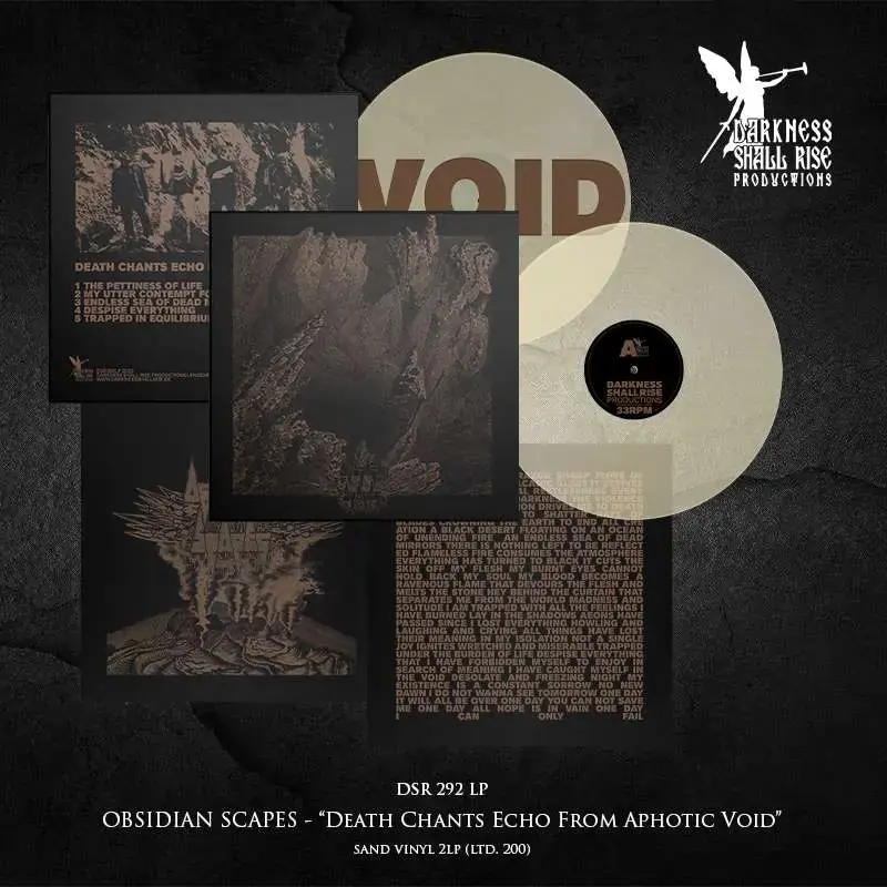 OBSIDIAN SCAPES · Death Chants Echo From Aphotic Void | TRANSPARENT SAND 2LP (Doom Metal Vinyl) · Picture 2