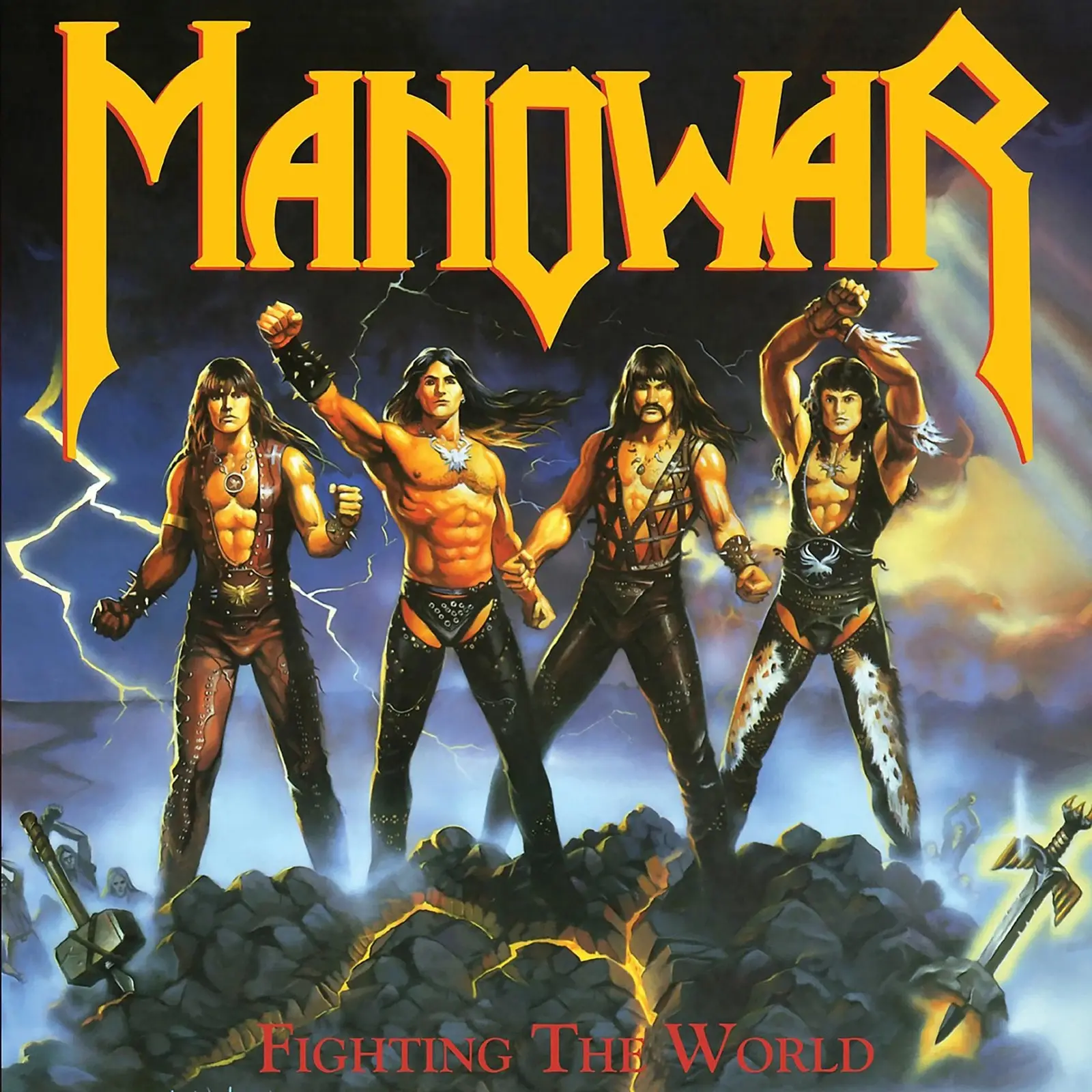 MANOWAR · Fighting the World | SILVER LP (Heavy Metal Vinyl) · Picture 1