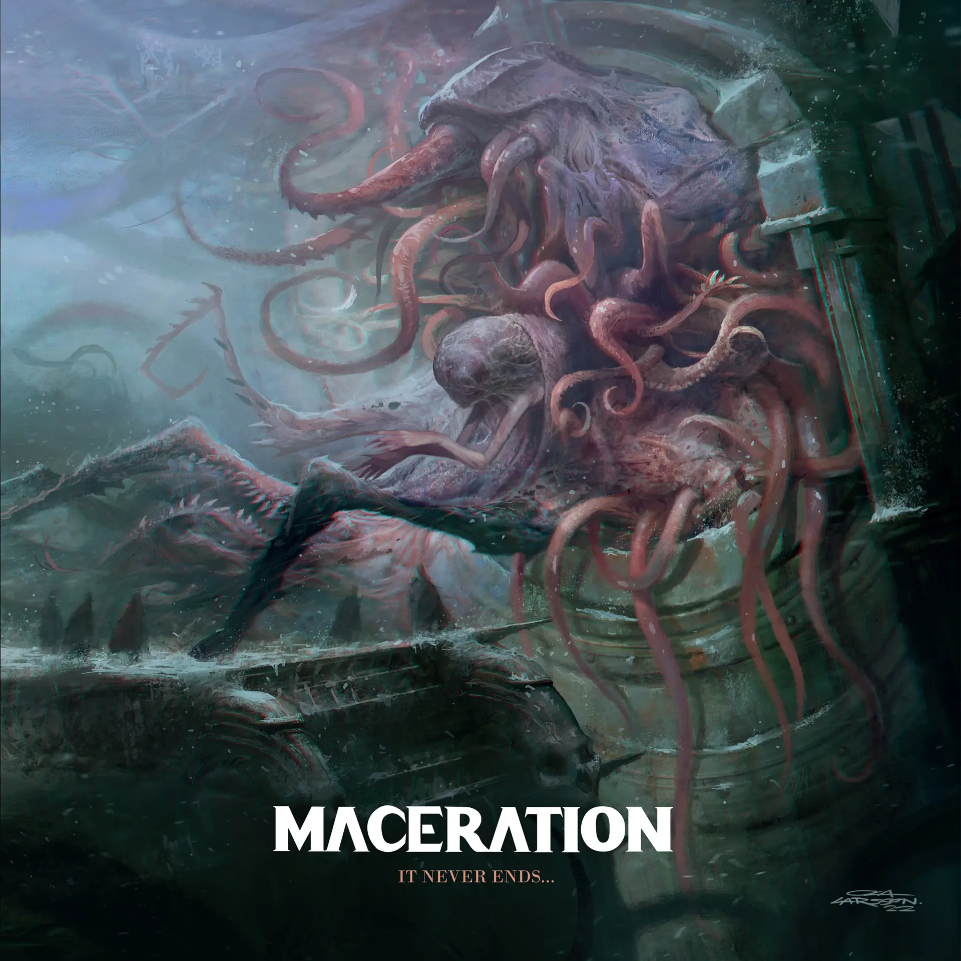 MACERATION · It never ends... | RED LP (Death Metal Vinyl) · Picture 1