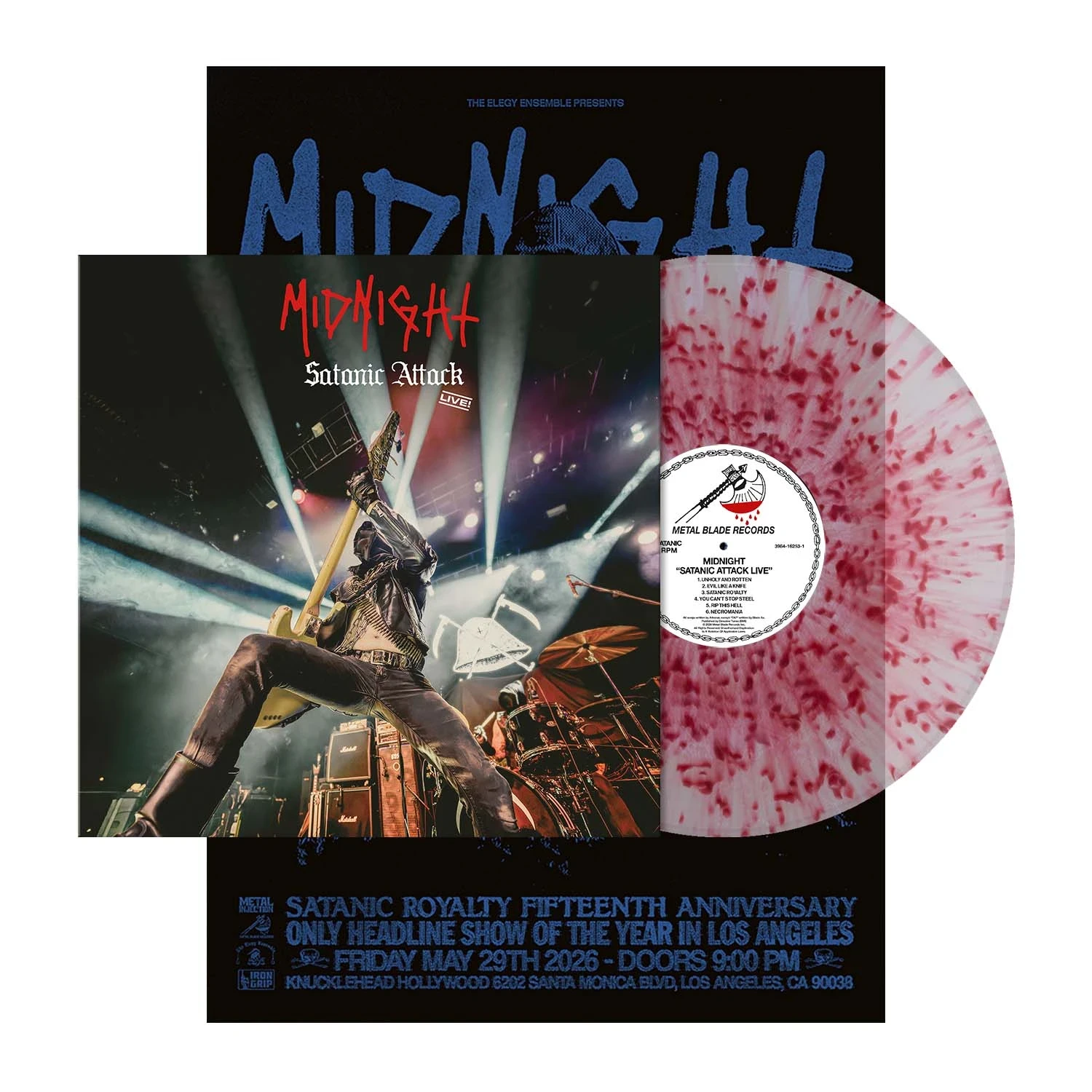 MIDNIGHT · Satanic Attack Live! | BLOOD SPLATTER LP (Heavy Metal/Thrash Metal/Black Metal Vinyl) · Picture 2