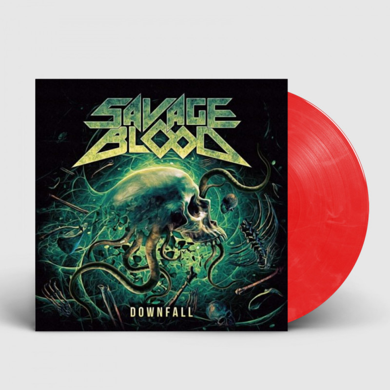 SAVAGE BLOOD - Downfall · RED/WHITE LP (Heavy Metal Vinyl)