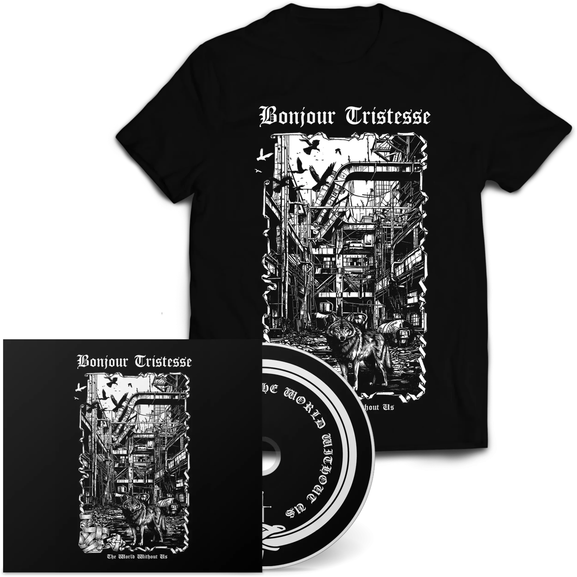 BONJOUR TRISTESSE - The World Without Us · DIGIPAK T-SHIRT BUNDLE