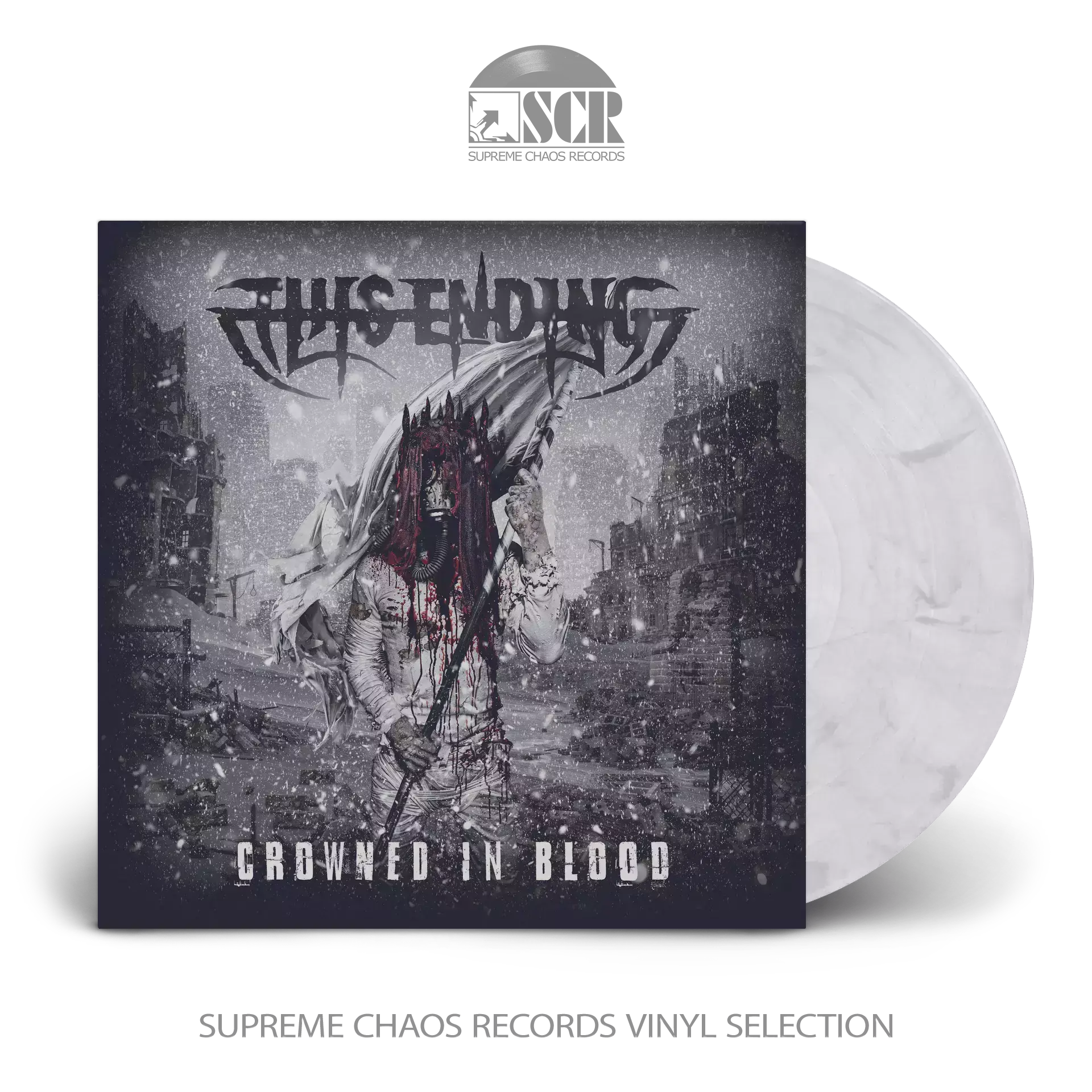 THIS ENDING · Crowned In Blood | WHITE/BLACK MARBLED LP (Death Metal Vinyl)