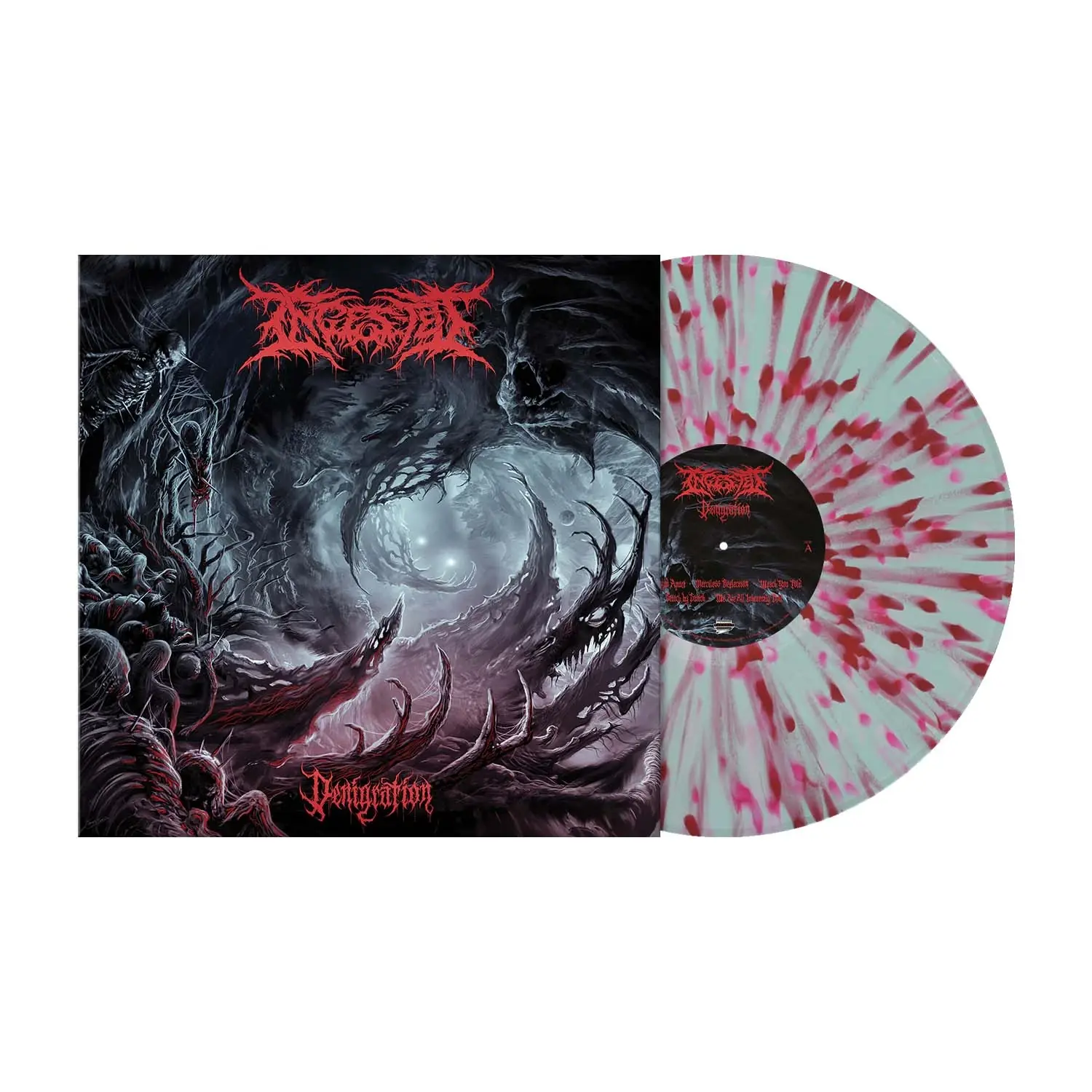 INGESTED · Denigration | CLEAR TURQUOISE/RED/PINK SPLATTER LP (Death Metal Vinyl) · Picture 2