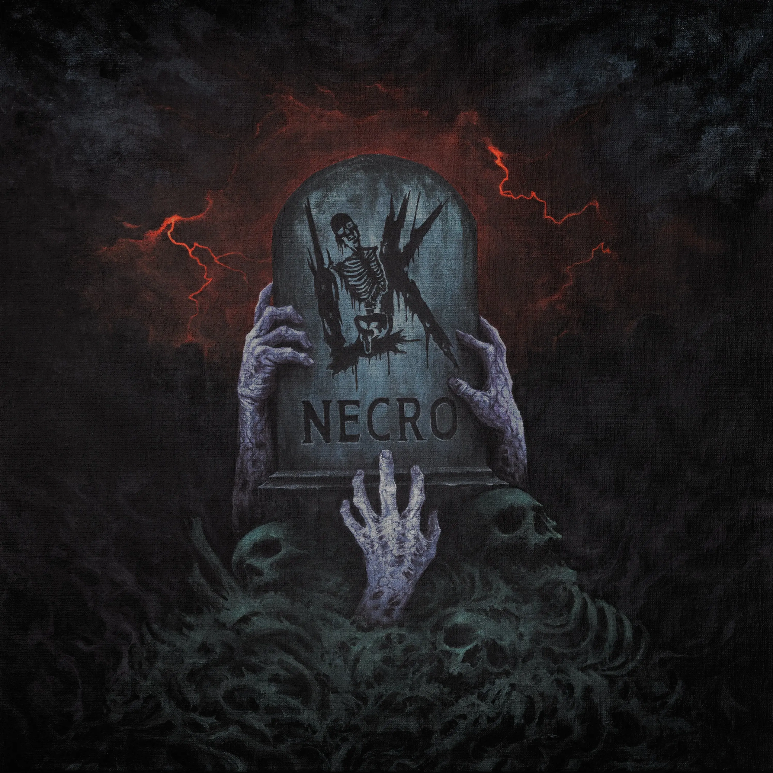 LIK - Necro · LILAC/BLOOD RED SPLATTER LP (Death Metal Vinyl) · Picture 1