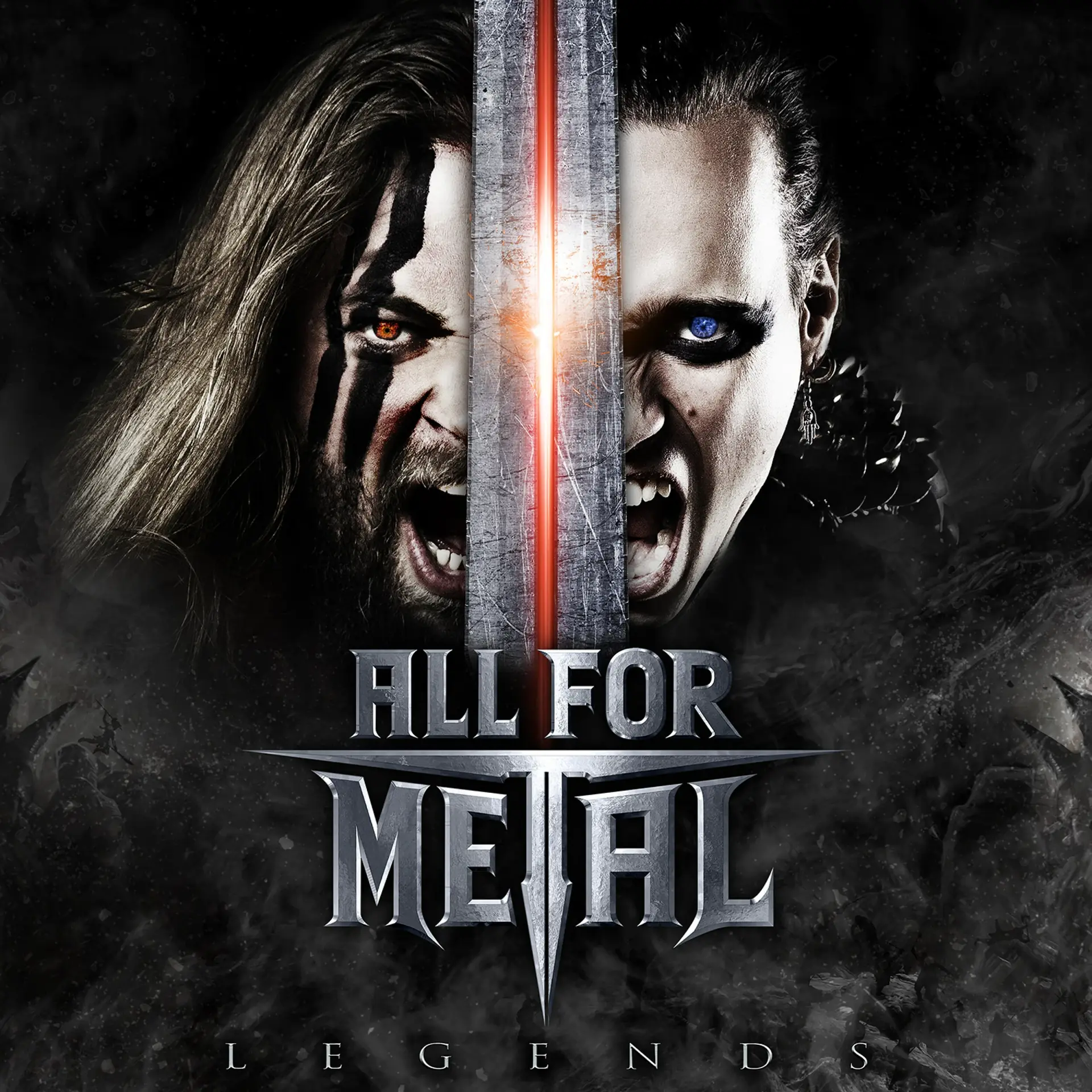 ALL FOR METAL - Legends · SILVER BLACK MARBLED LP (Heavy Metal Vinyl) · Bild 1