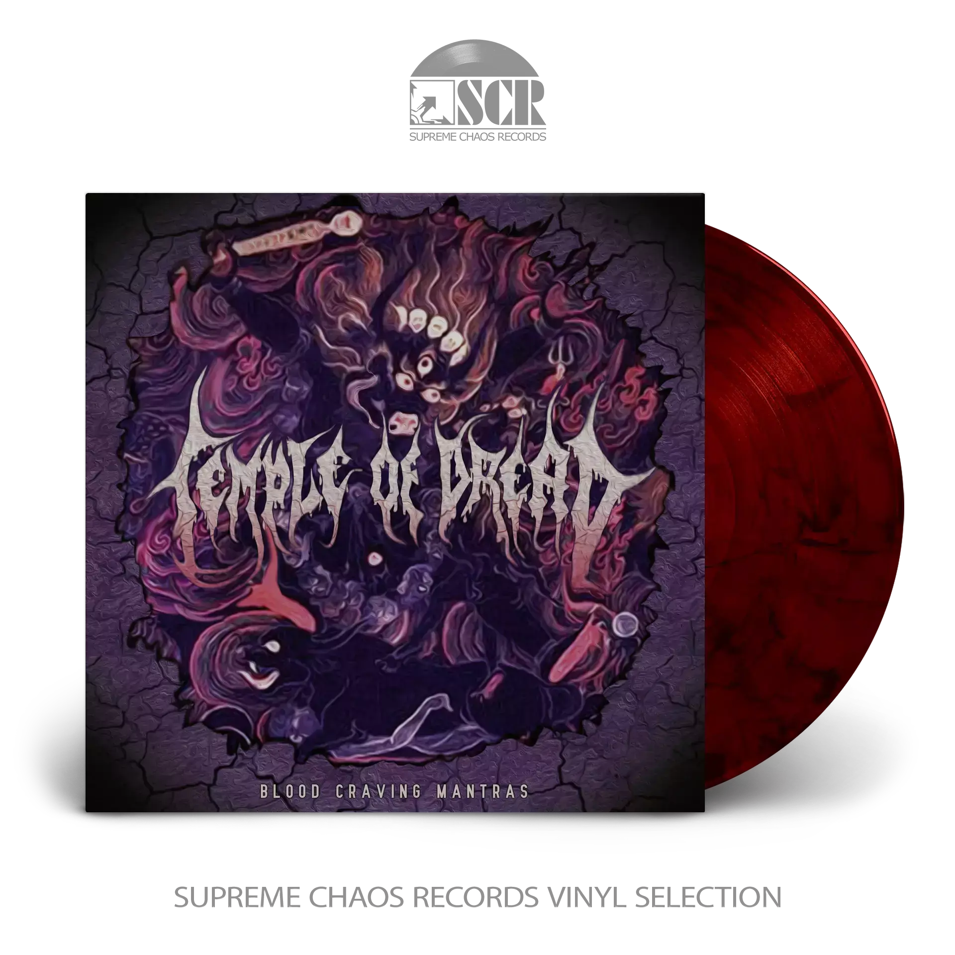 TEMPLE OF DREAD - Blood Craving Mantras · TRANSPARENT RED/BLACK LP (Death Metal Vinyl)