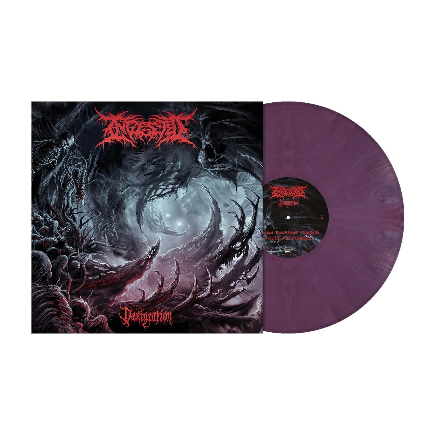 INGESTED · Denigration | PURPLE/RED/WHITE MARBLED LP (Death Metal Vinyl) · Picture 3