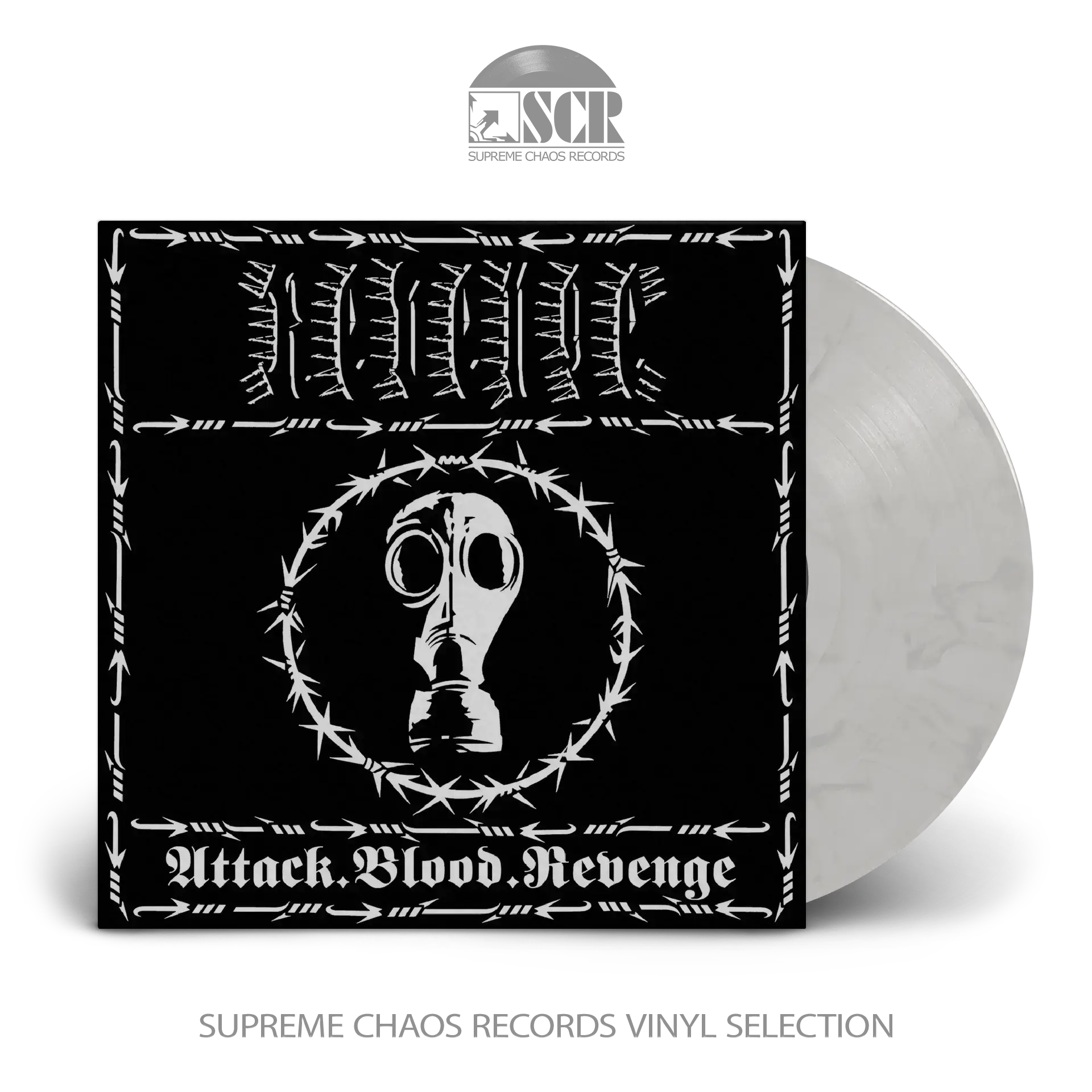 REVENGE - Attack.Blood.Revenge · WHITE/BLACK LP (Black Metal Vinyl)