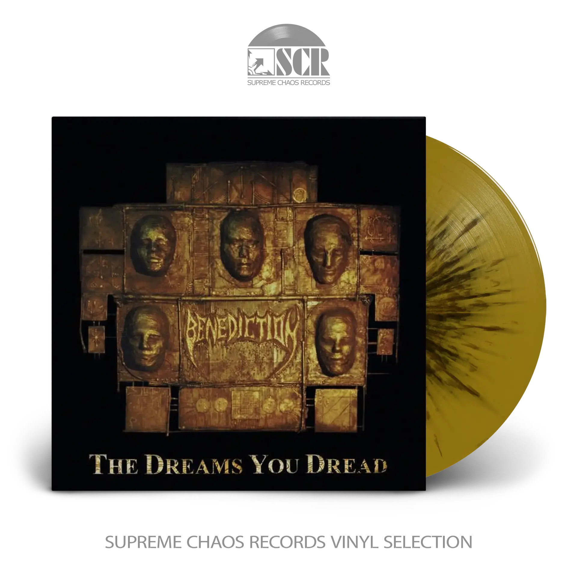 BENEDICTION · The Dreams You Dread | GOLD/BLACK SPLATTER LP (Death Metal Vinyl)