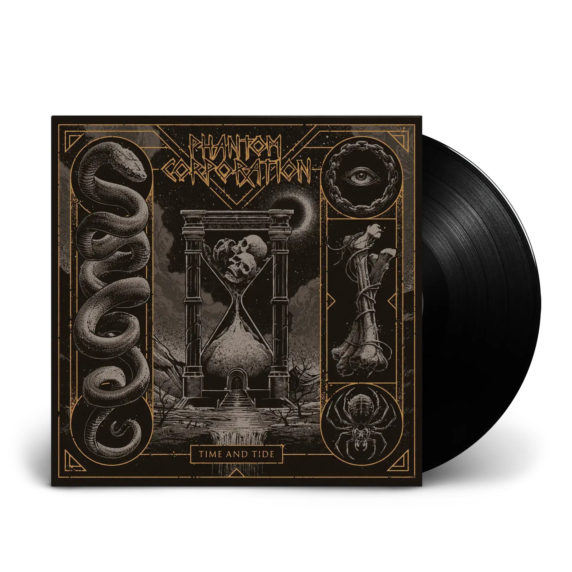 PHANTOM CORPORATION - Time And Tide · BLACK LP (Thrash Metal/D-Beat/Death Metal Vinyl)