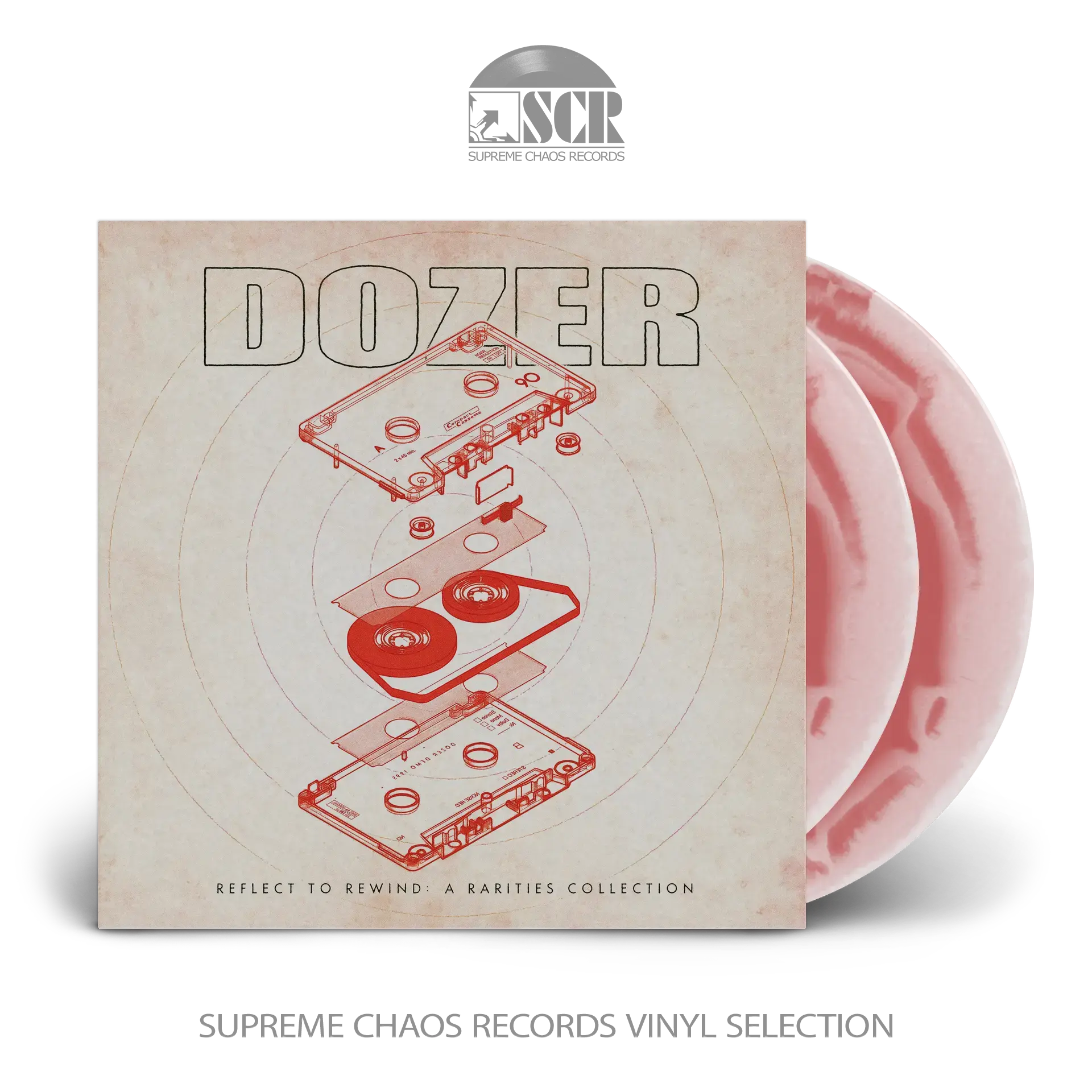 DOZER · Reflect to Rewind: A Rarities Collection | BONE WHITE RED MARBLED 2LP (Stoner Rock Vinyl)
