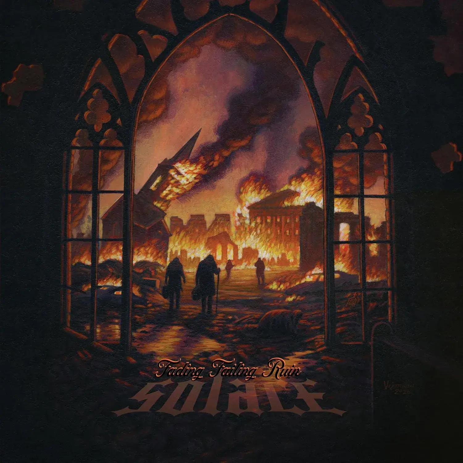 SOLACE · Fading Failing Ruin | VIOLET/ORANGE MARBLED 2LP (Doom Metal Vinyl) · Picture 1