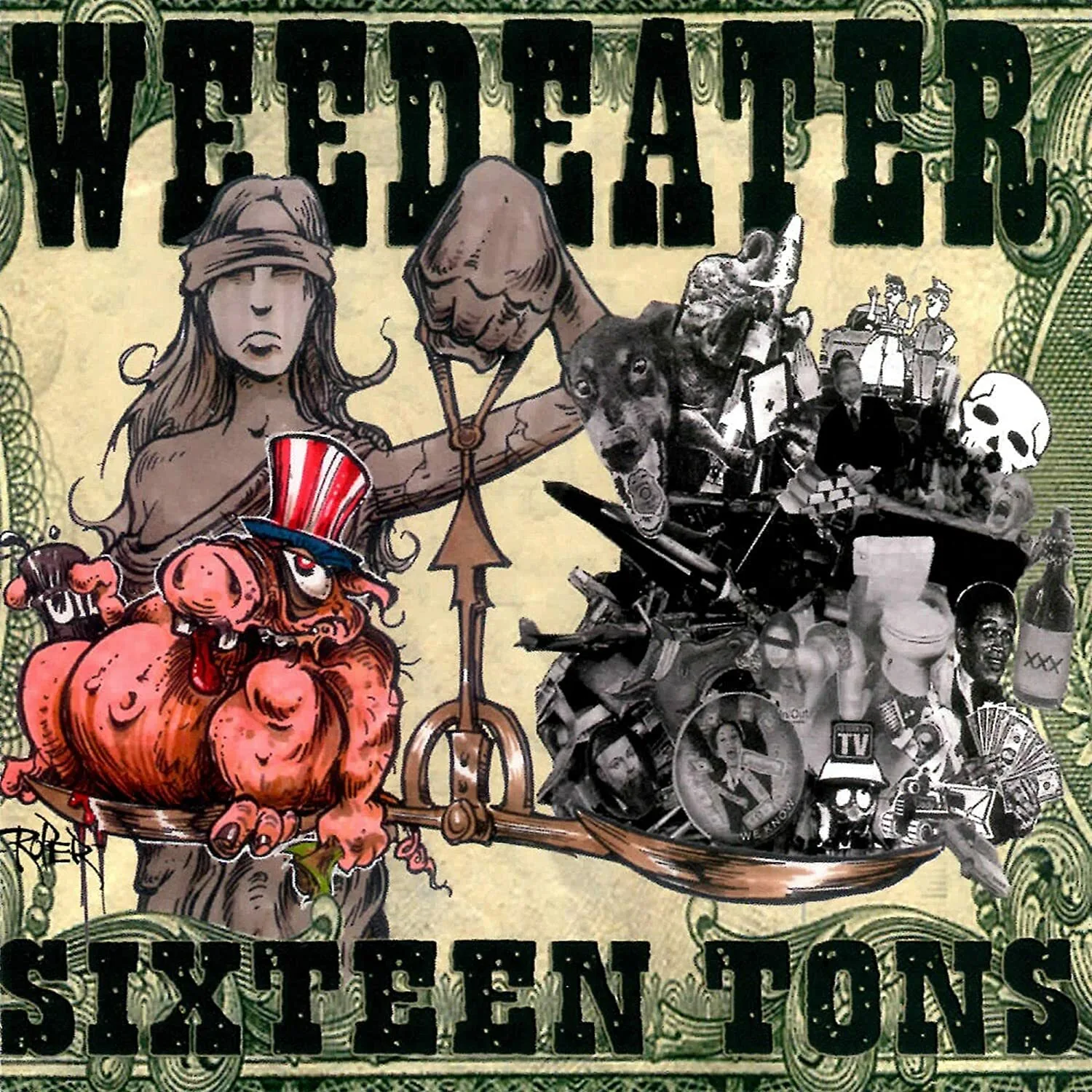 WEEDEATER · Sixteen Tons | TRANSPARENT ICE GREEN LP (Stoner Rock Vinyl) · Picture 1