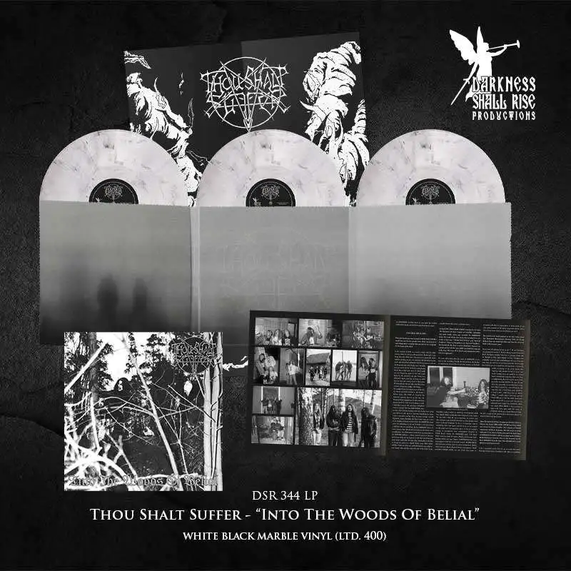 THOU SHALT SUFFER · Into The Woods Of Belial | WHITE/BLACK MARBLED 3LP (Death Metal Vinyl) · Picture 3