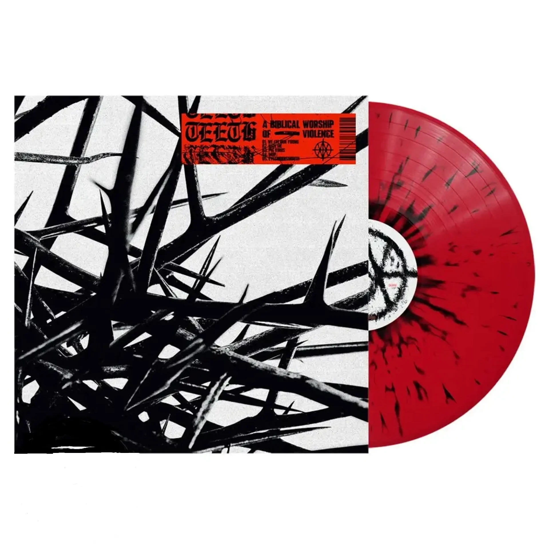 TEETH · A Biblical Worship of Violence | RED/BLACK SPLATTER LP (Hardcore Vinyl)