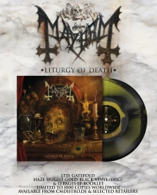 MAYHEM · Liturgy Of Death | GOLD/BLACK HAZE LP (Black Metal Vinyl)