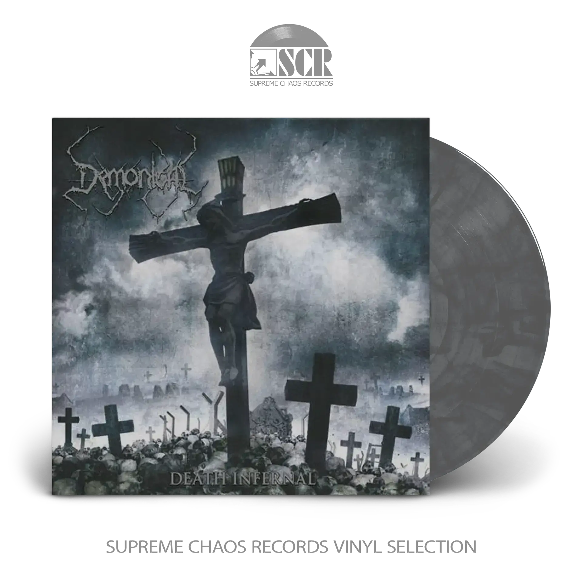 DEMONICAL - Death Infernal · WHITE/GRAY/BLACK MARBLED LP (Death Metal Vinyl)