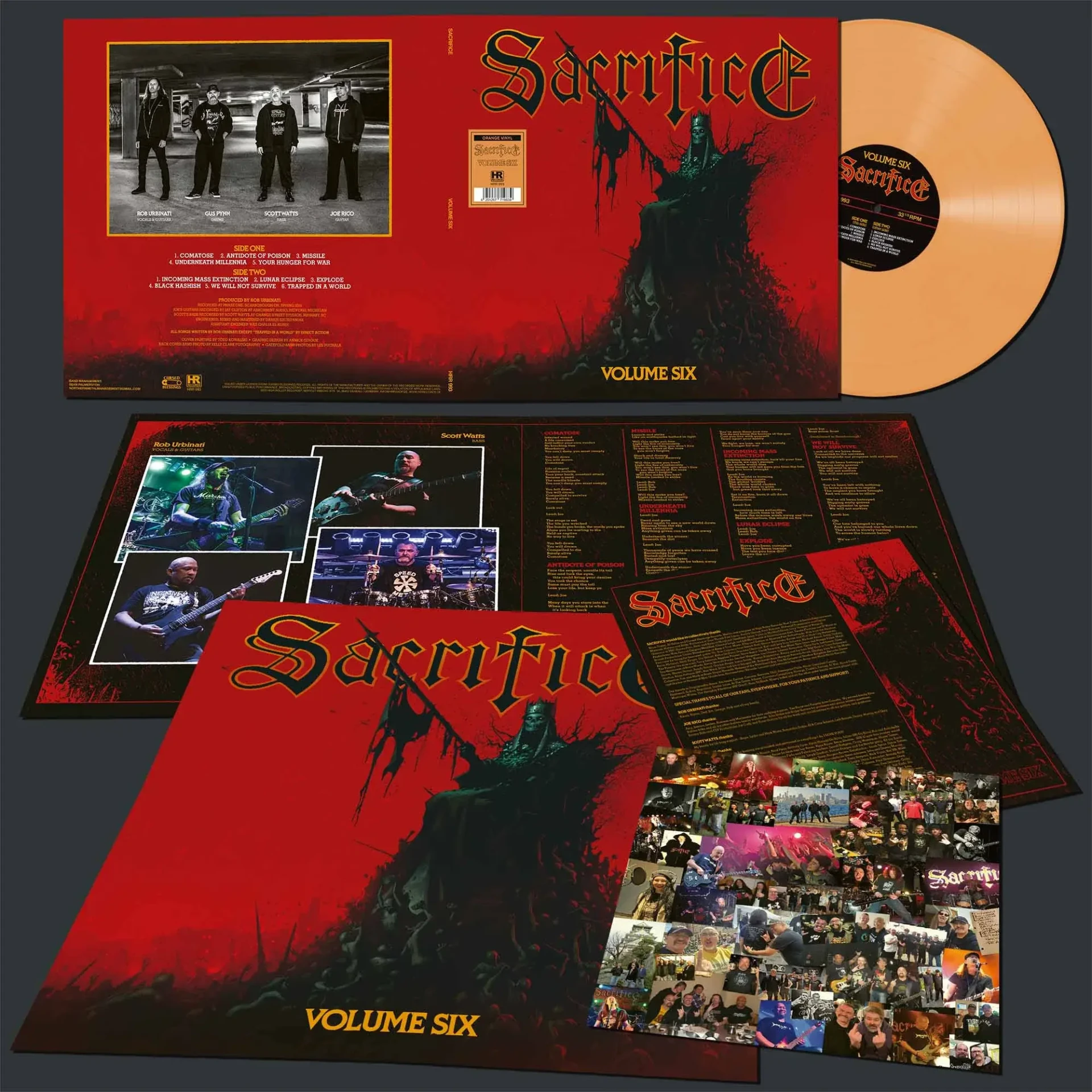 SACRIFICE - Volume Six [ORANGE LP] (Thrash Metal Vinyl) · Picture 2