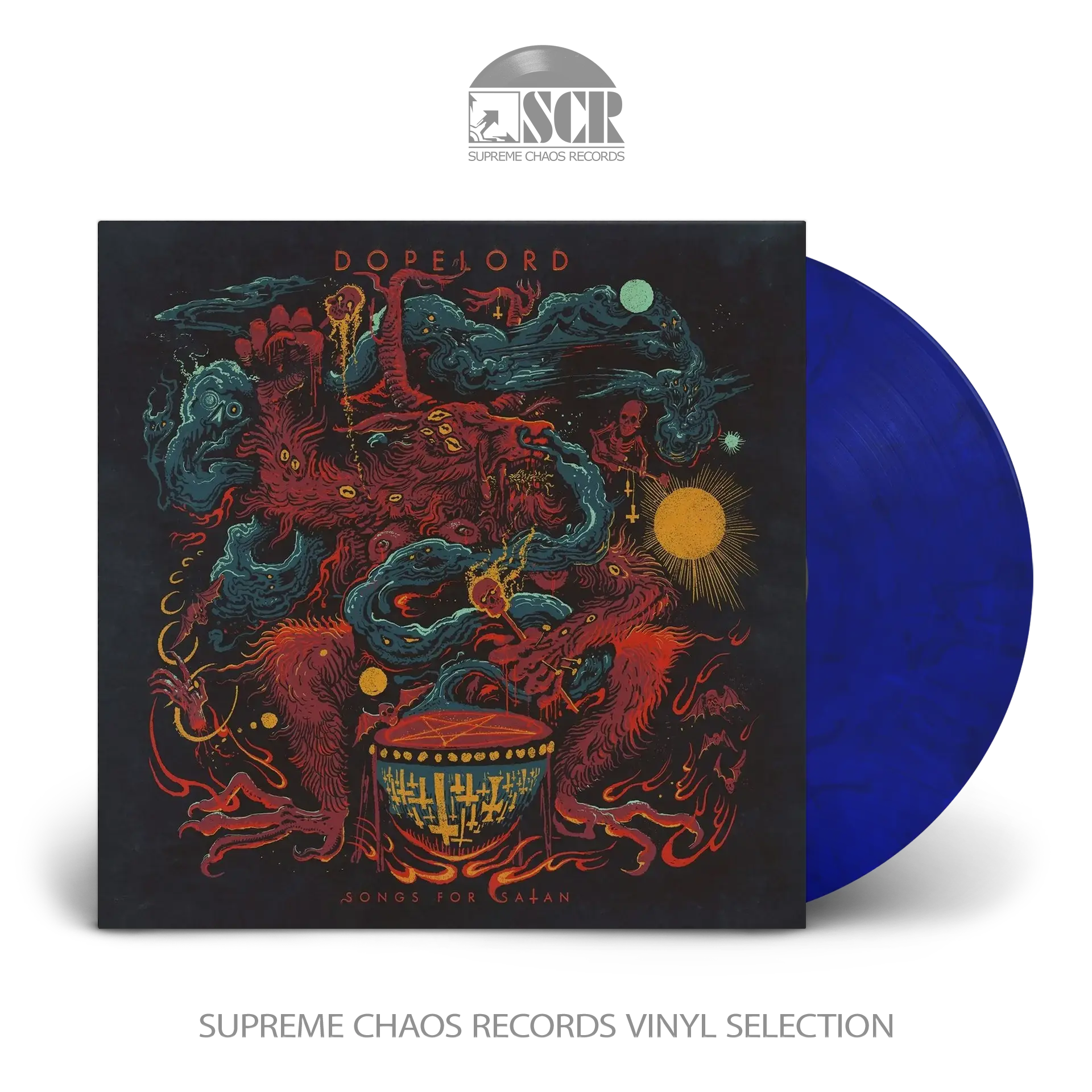 DOPELORD · Songs for Satan | BLUE/BLACK MARBLED LP (Stoner Rock/Doom Metal Vinyl)