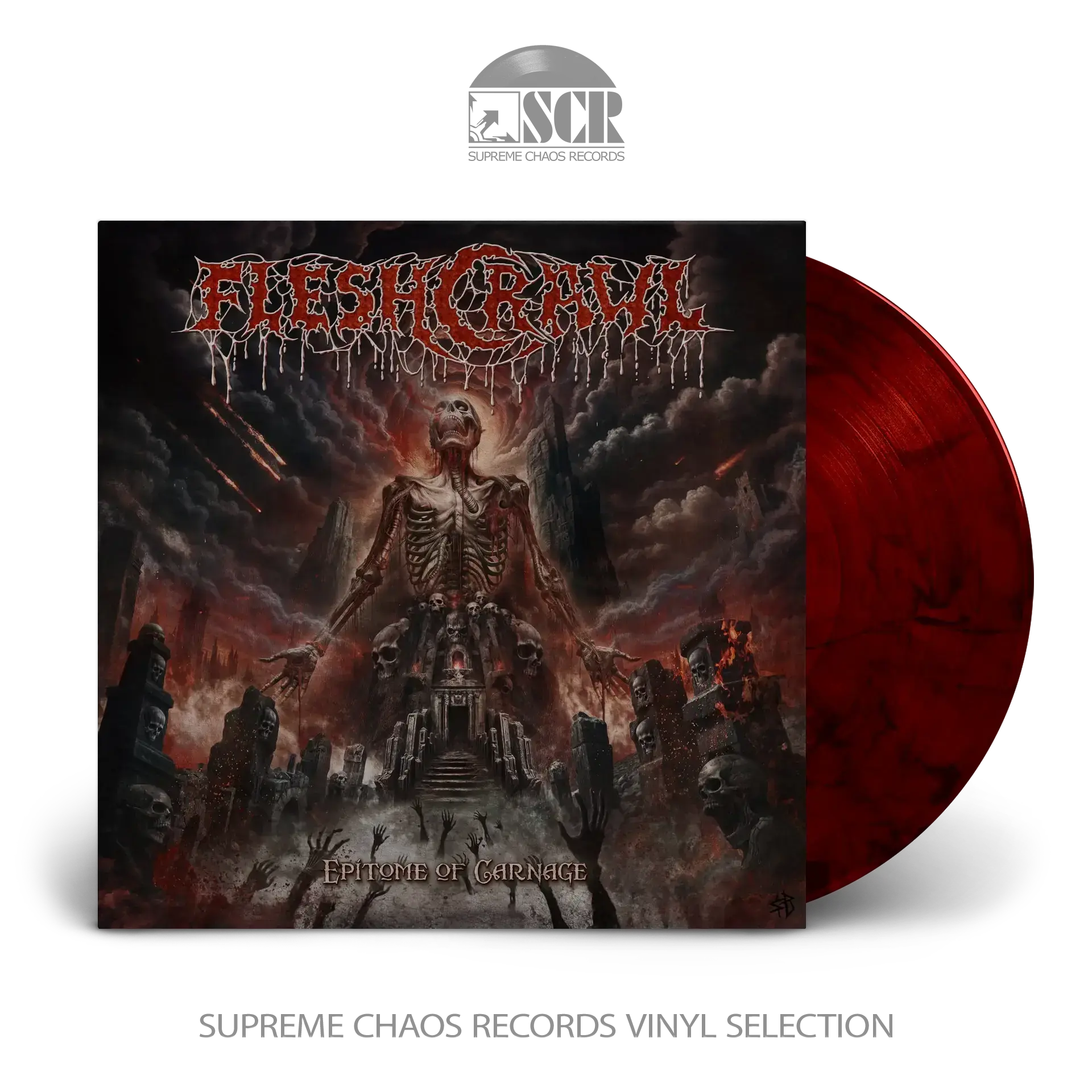 FLESHCRAWL · Epitome Of Carnage | RED MARBLED LP (Death Metal Vinyl)