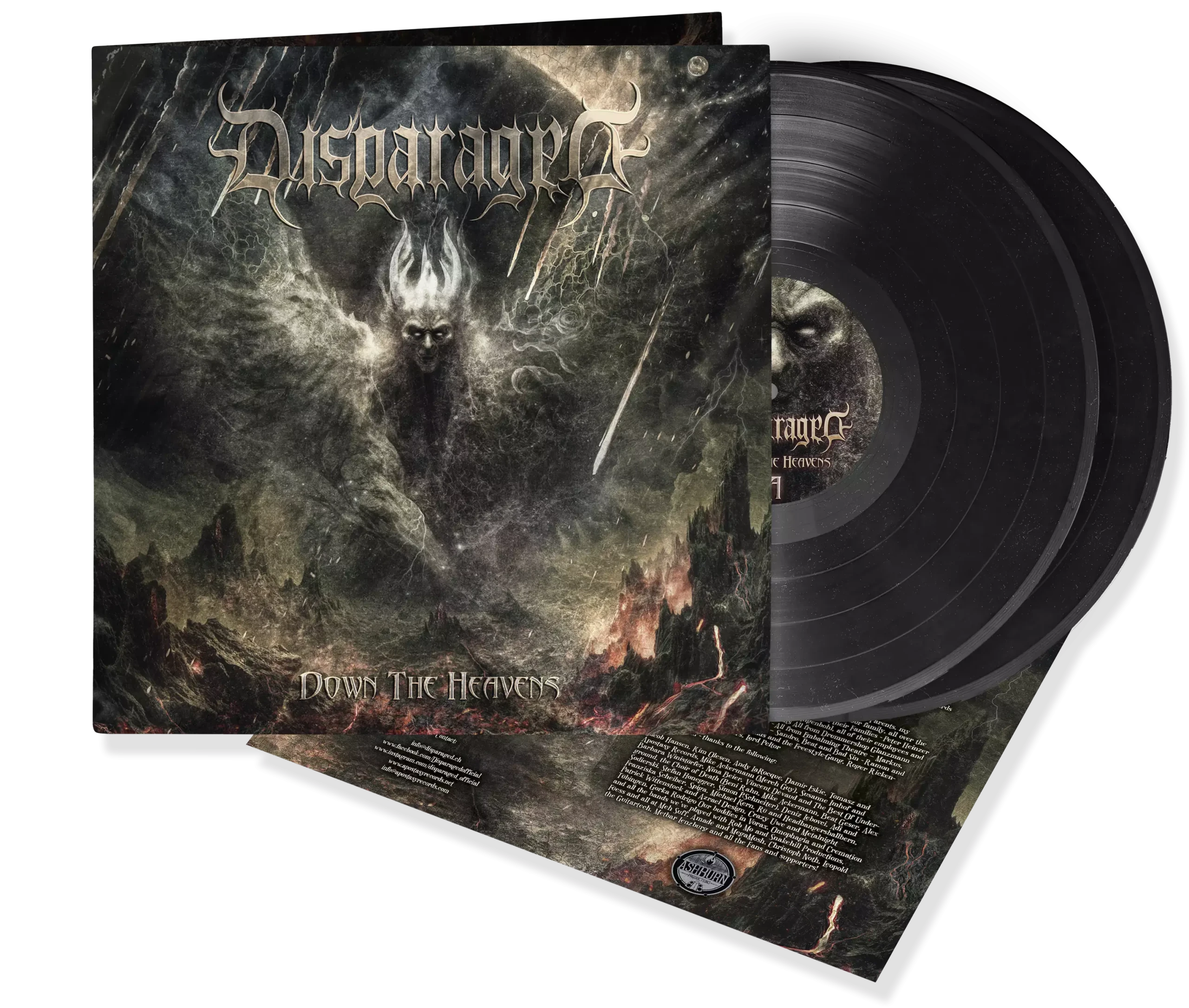 DISPARAGED · Down The Heavens | BLACK 2LP (Death Metal Vinyl)