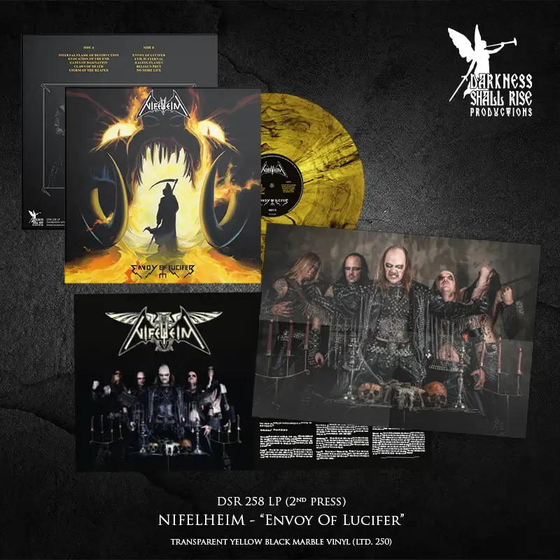 NIFELHEIM · Envoy Of Lucifer (Re-Release) | YELLOW/BLACK LP (Black Metal Vinyl) · Picture 2