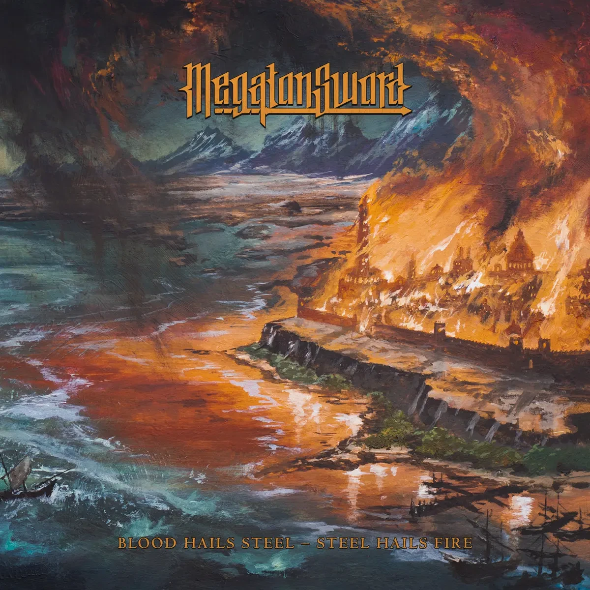 MEGATON SWORD · Blood Hails Steel - Steel Hails Fire | BLACK LP (Heavy Metal Vinyl) · Picture 1