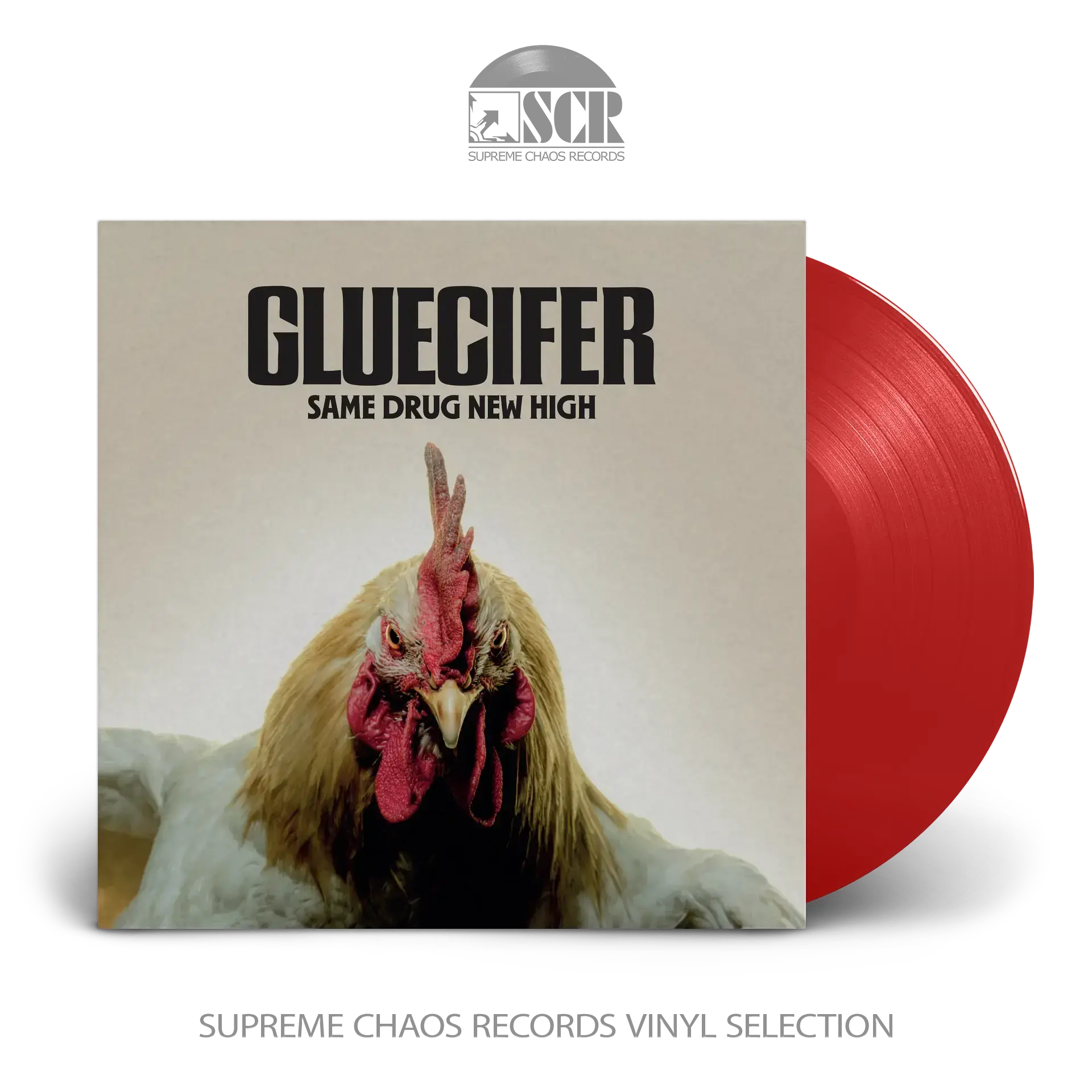 GLUECIFER - Same Drug New High · TRANSPARENT RED LP (Hard Rock Vinyl)