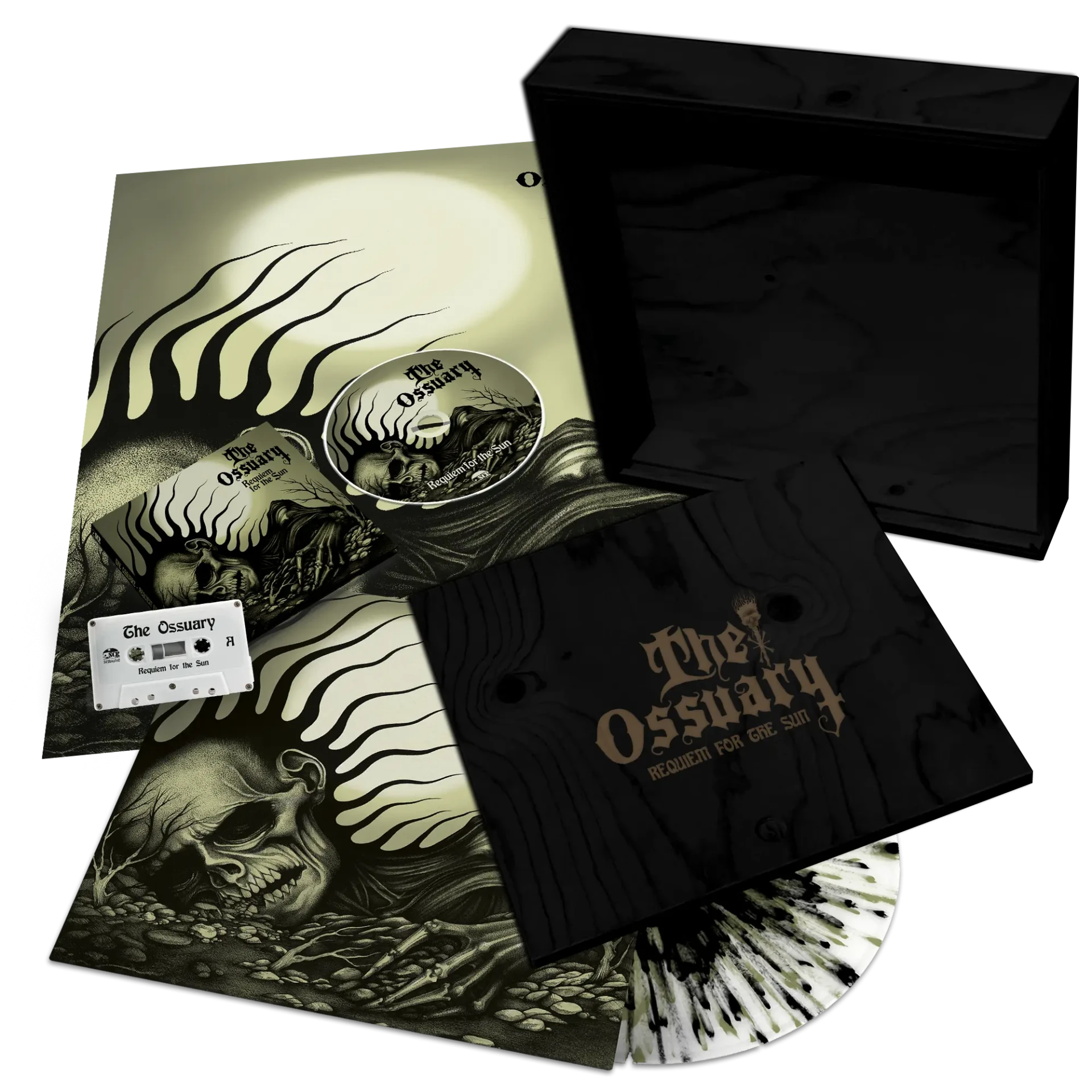 THE OSSUARY - Requiem For The Sun · WOODEN LP+MC+CD BOX