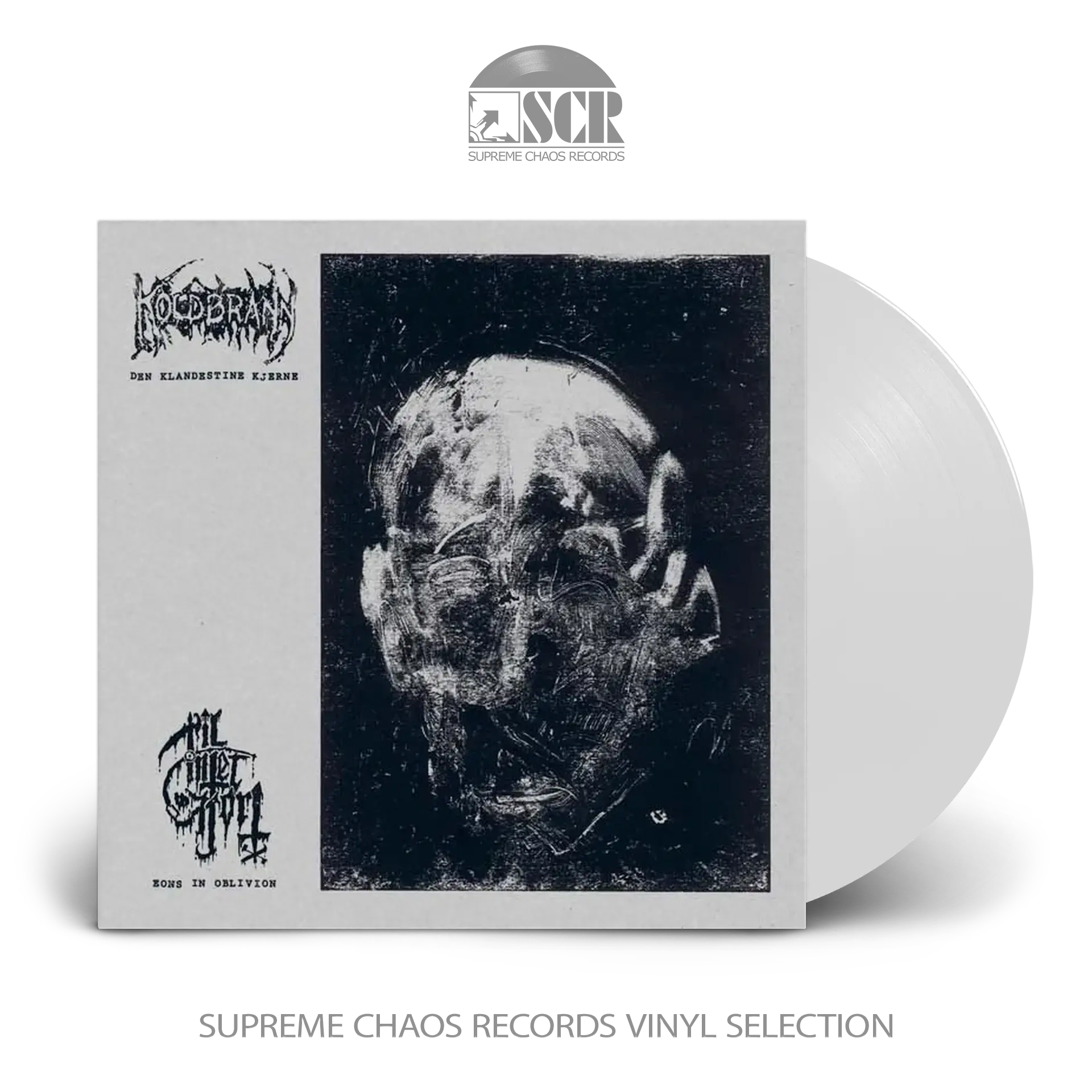 KOLDBRANN / TILINTETGJORT · Den Klandestine Kjerne / Eons In Oblivion | WHITE 7" (Black Metal Vinyl)