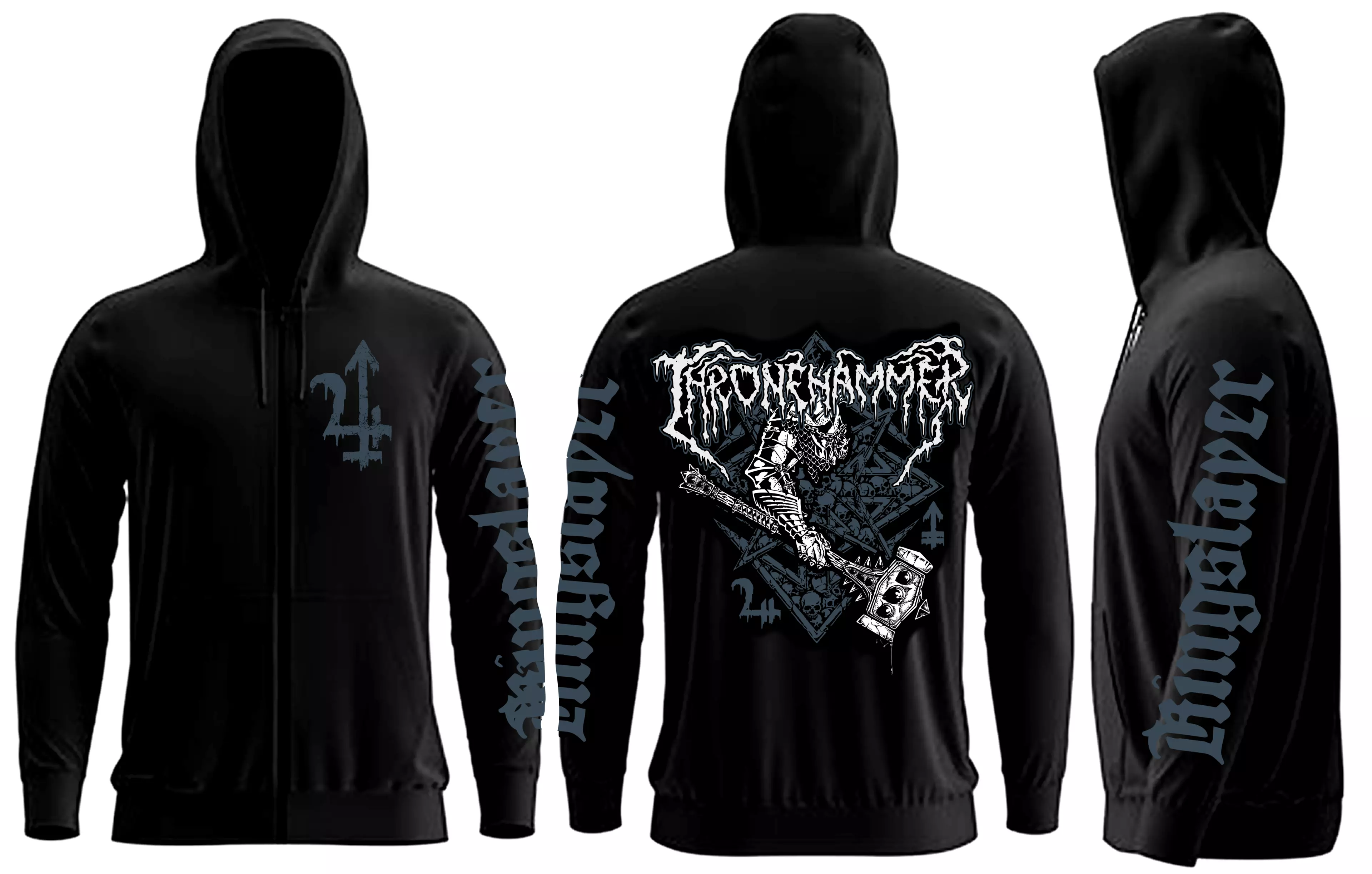 THRONEHAMMER - Hammer Sigil · ZIPPER (Doom Metal/Epic Metal/Death Metal Clothes)