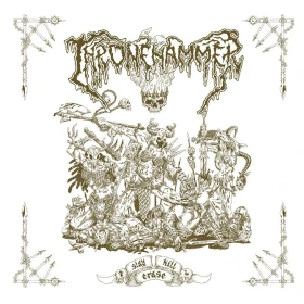 THRONEHAMMER · Slay | Kill | Erase | T-SHIRT+CLEAR WHITE GOLD 2LP (Doom Metal/Epic Metal/Death Metal/Heavy Metal Vinyl) · Picture 1