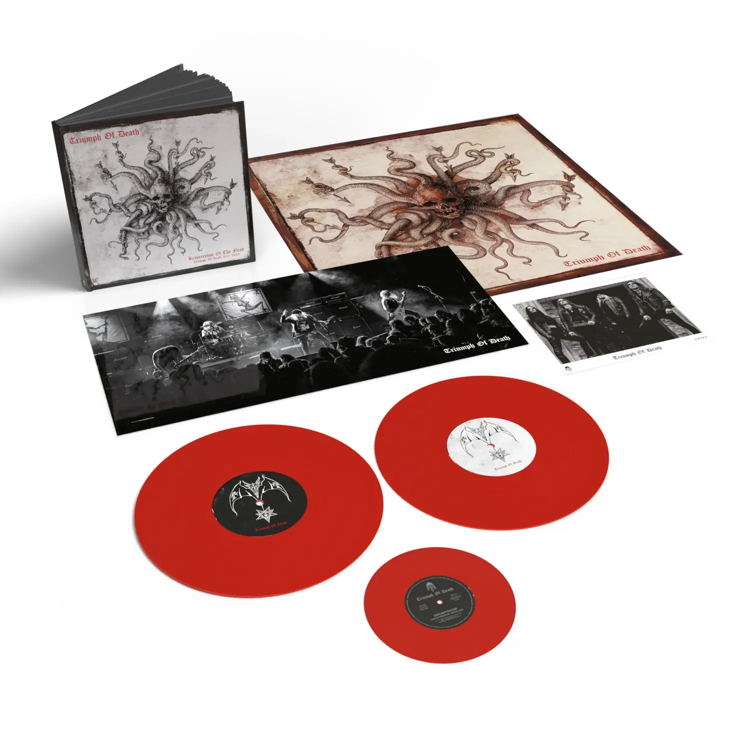 TRIUMPH OF DEATH · Resurrection Of The Flesh | RED 2LP + 7" DELUXE BOOKPACK (Death Metal/Black Metal Vinyl)